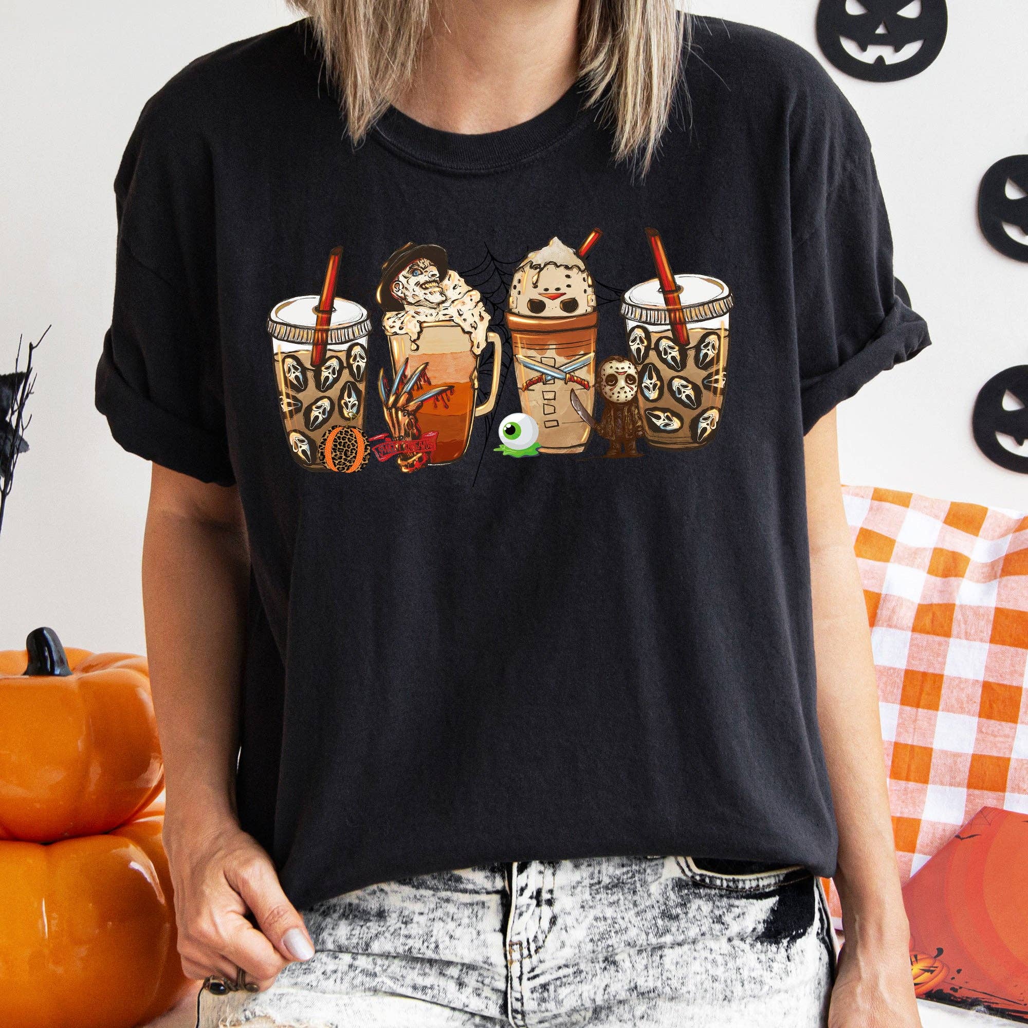 Skeleton Coffee Vintage Halloween T-Shirt Hoodie, Sweatshirt | PodTeesHub.com