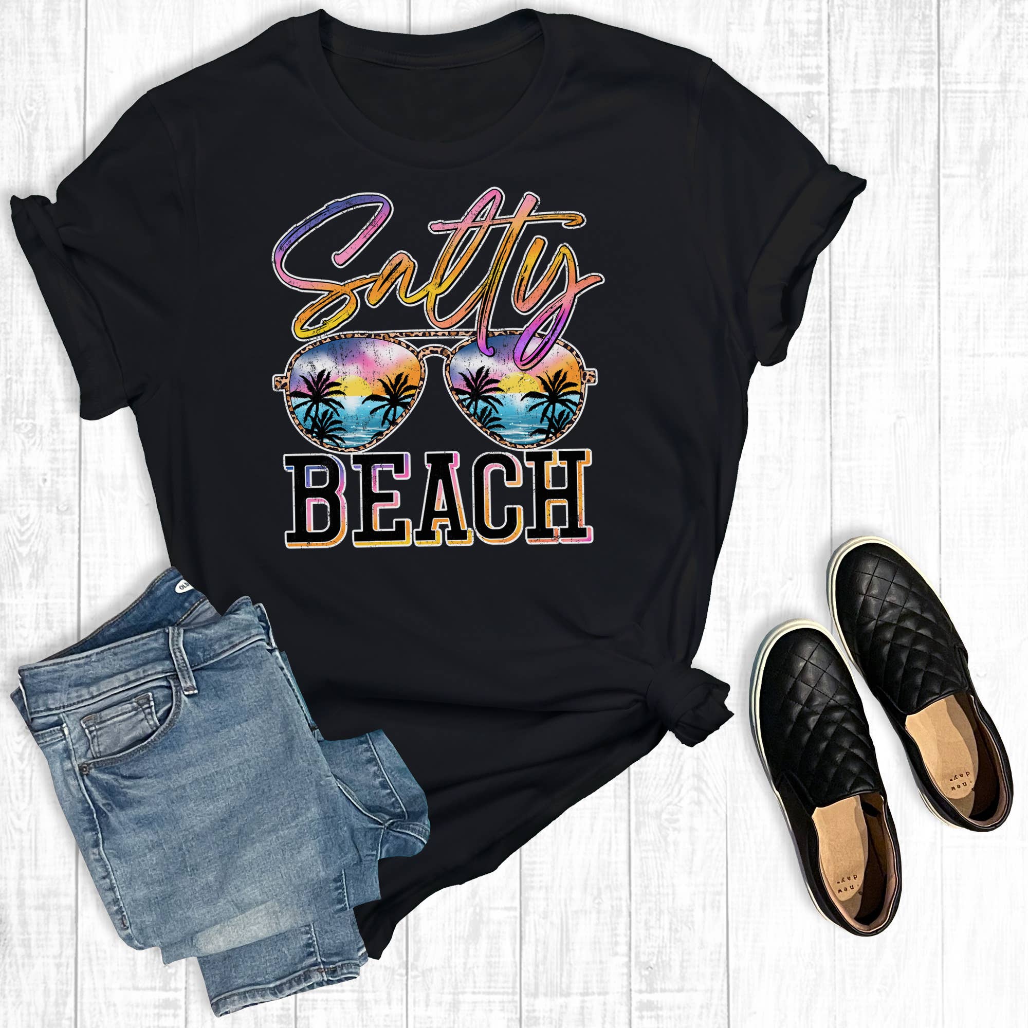 Salty Beach Graphic Tee Hoodie, Sweatshirt | PodTeesHub.com
