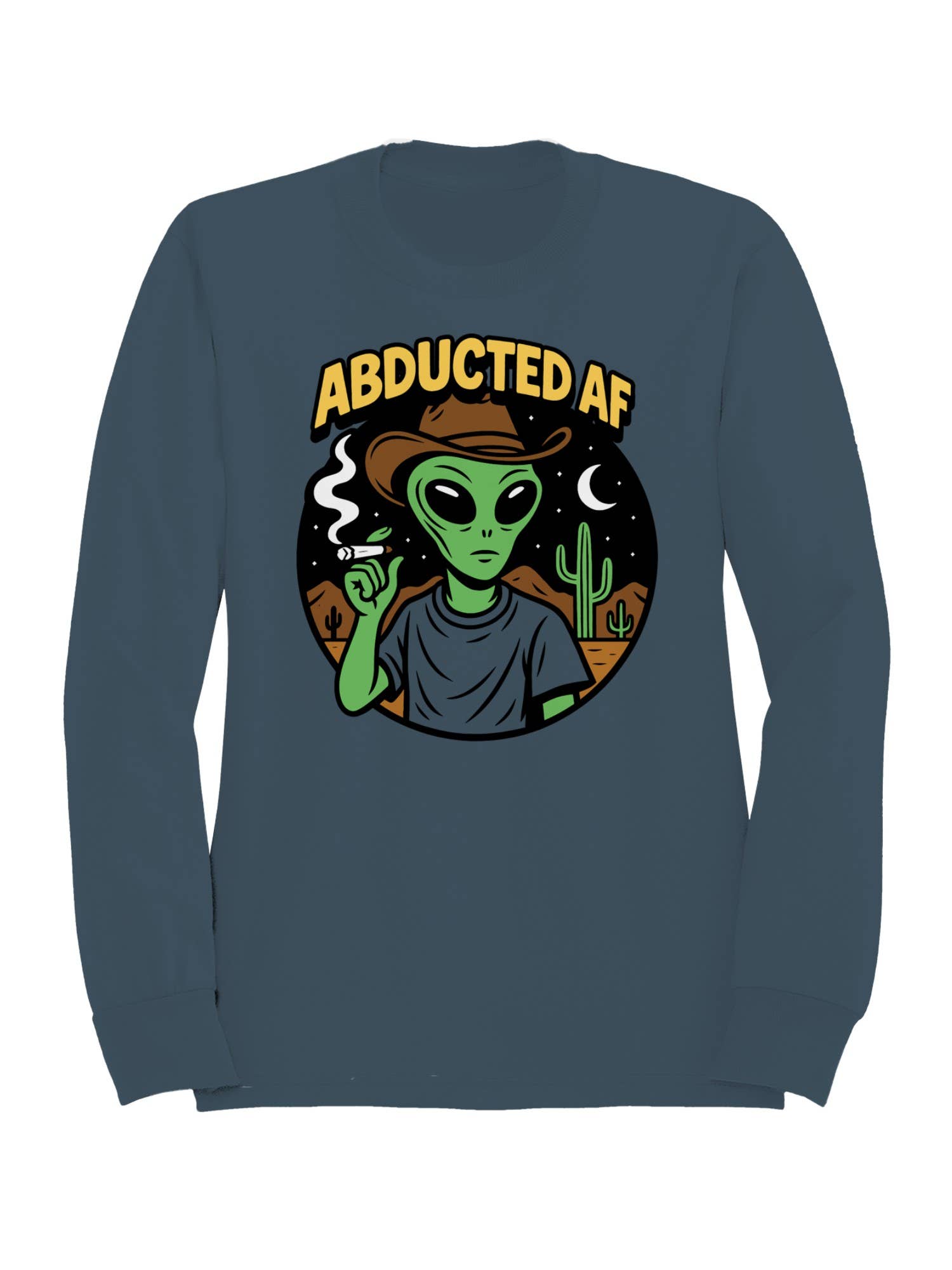 Alien Abducted Cowboy Night Men's Sweatshirt T-Shirts, Hoodie | PodTeesHub.com
