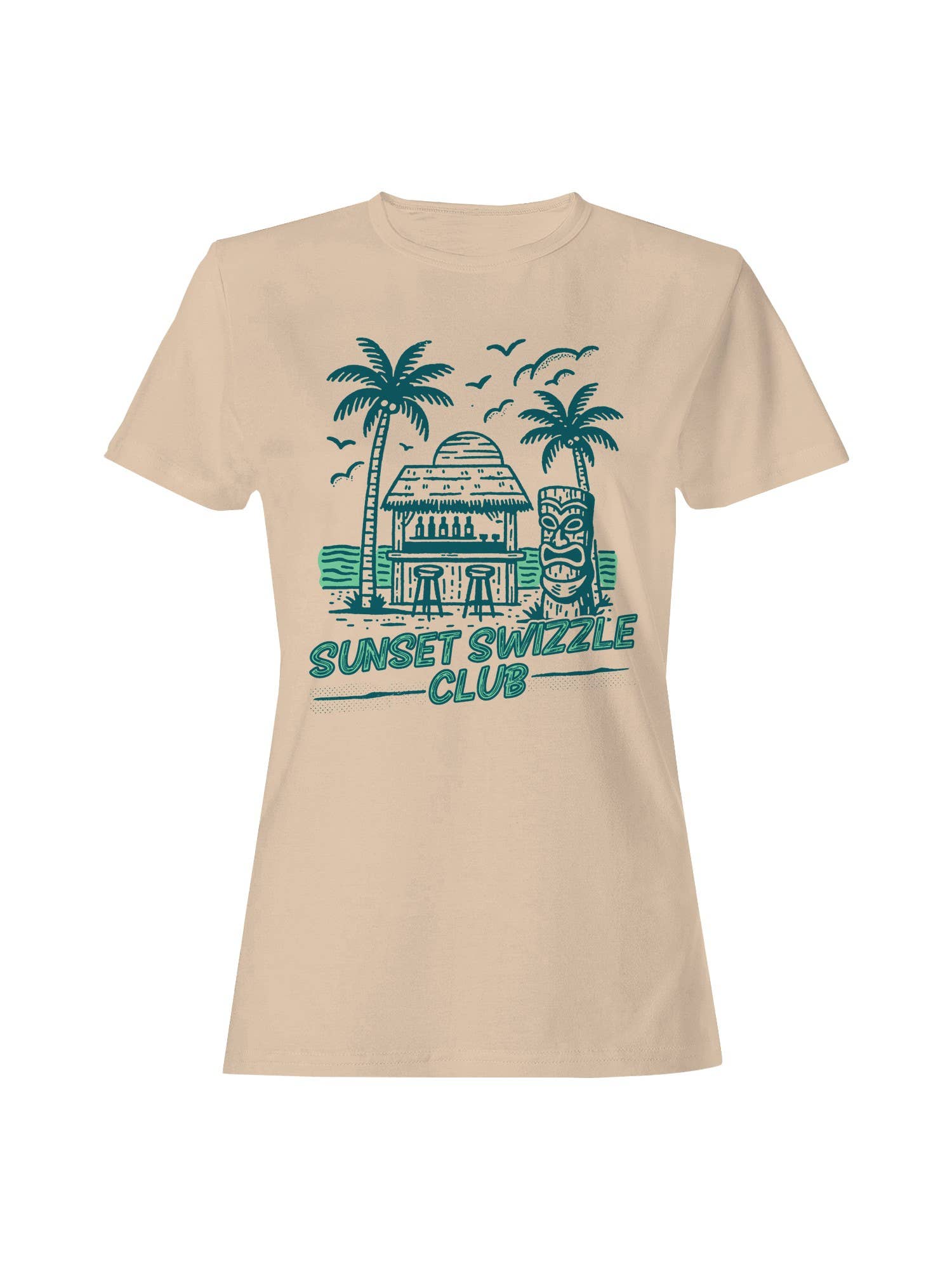 Tropical Sunset Swizzle Club Vibes Women's T-Shirt Hoodie, Sweatshirt | PodTeesHub.com