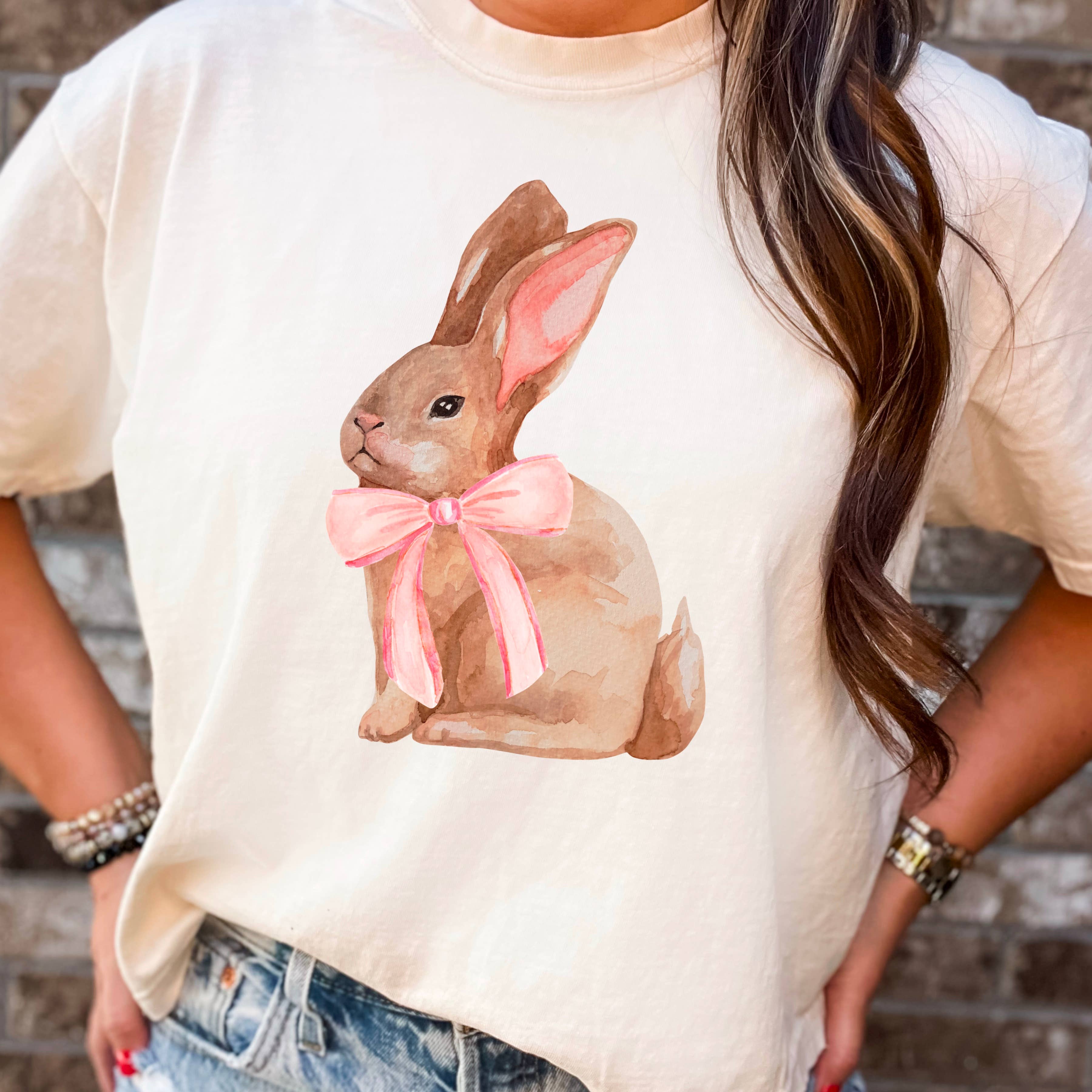 Coquette Easter Bunny |Easter Graphic Shirt | Comfort Colors Hoodie, Sweatshirt | PodTeesHub.com