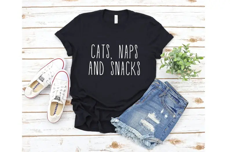 Cats, Naps and Snacks T-Shirt Hoodie, Sweatshirt | PodTeesHub.com