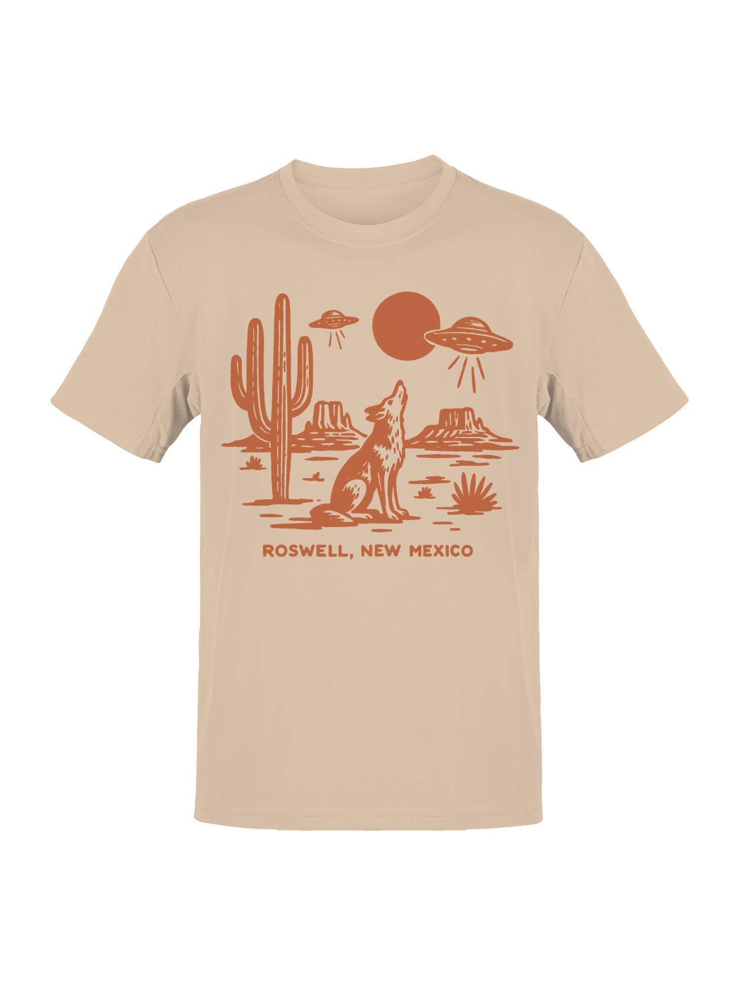 Roswell Desert Wolf and Ufo Scene Men's T-Shirt Hoodie, Sweatshirt | PodTeesHub.com