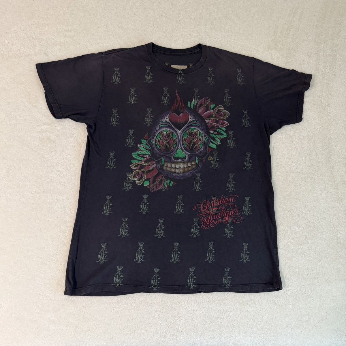 Audigier Y2k Christian Audigier Skull T Shirt Hoodie, Sweatshirt | PodTeesHub.com