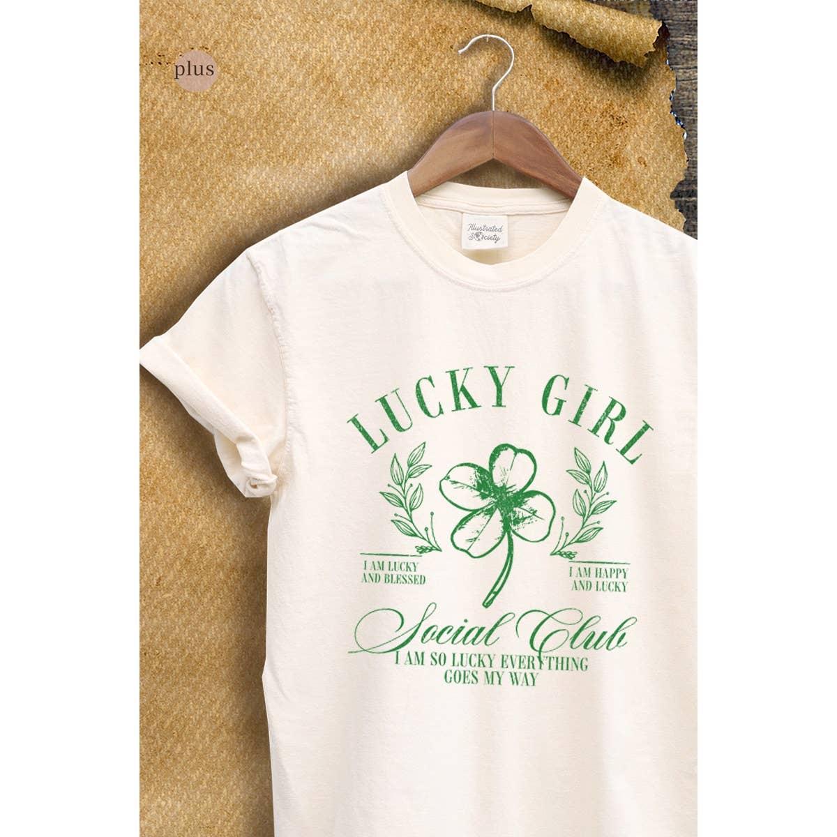 Lucky Girl St Patrics Day Vintage Graphic Plus Tee Hoodie, Sweatshirt | PodTeesHub.com