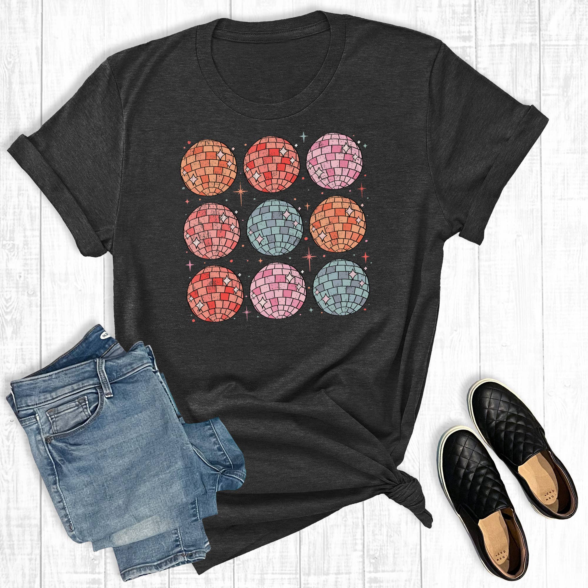 New Years 2024 Disco Balls Graphic Tee Hoodie, Sweatshirt | PodTeesHub.com