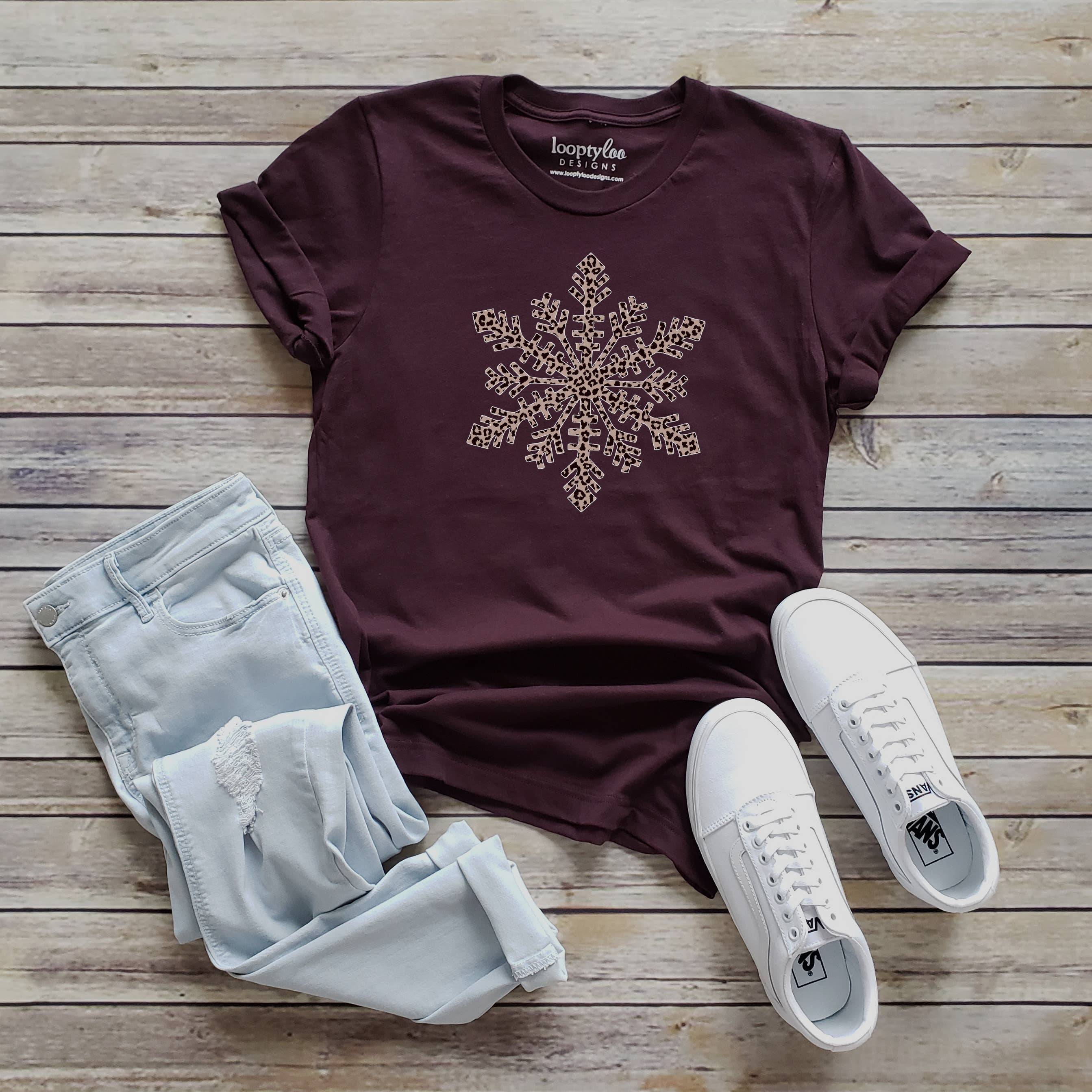 Leopard Snowflake Tee | Winter | Seasons | Sizes XS-2XL Hoodie, Sweatshirt | PodTeesHub.com