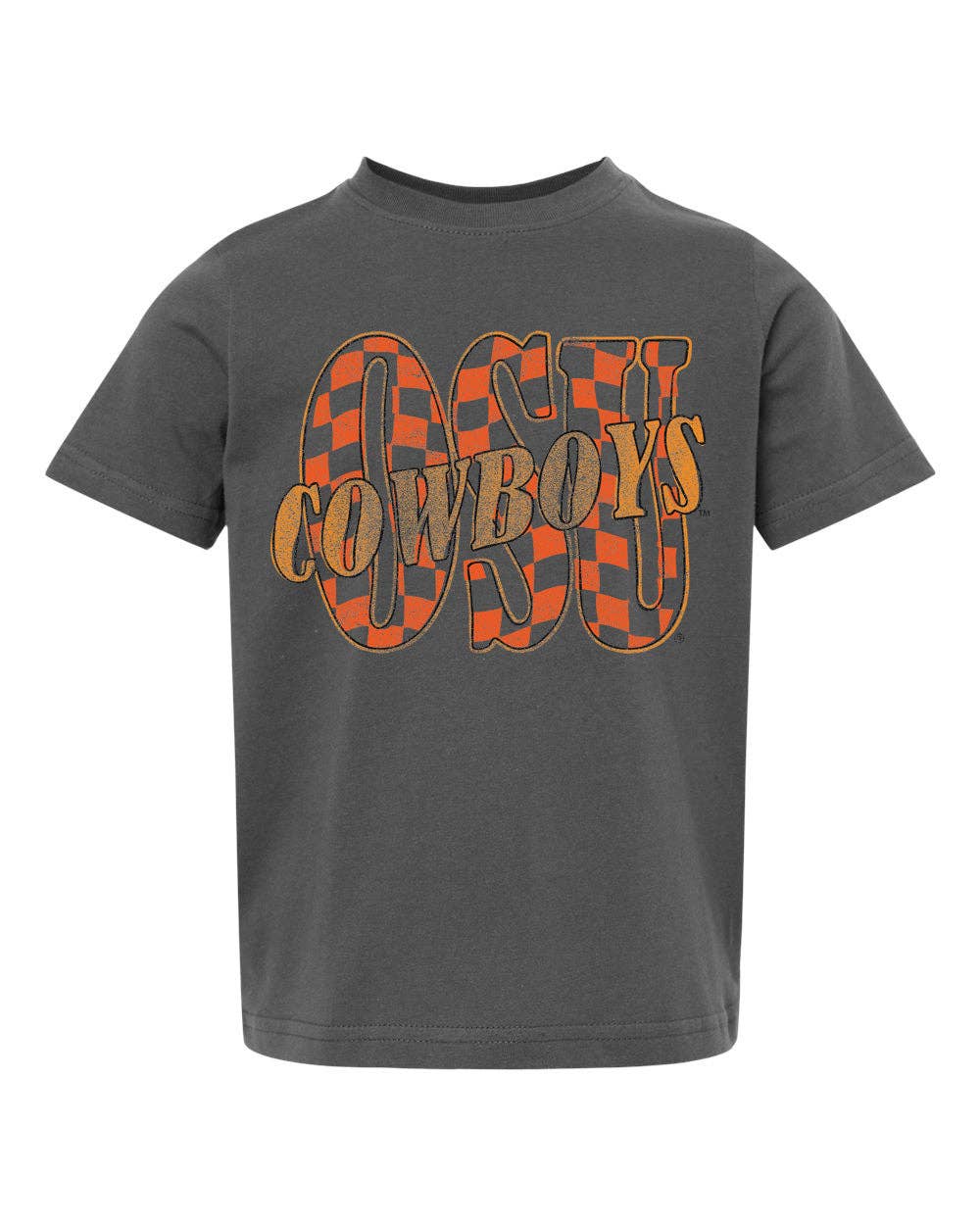 Children's Osu Cowboys Twisted Check Charcoal Tee Hoodie, Sweatshirt | PodTeesHub.com