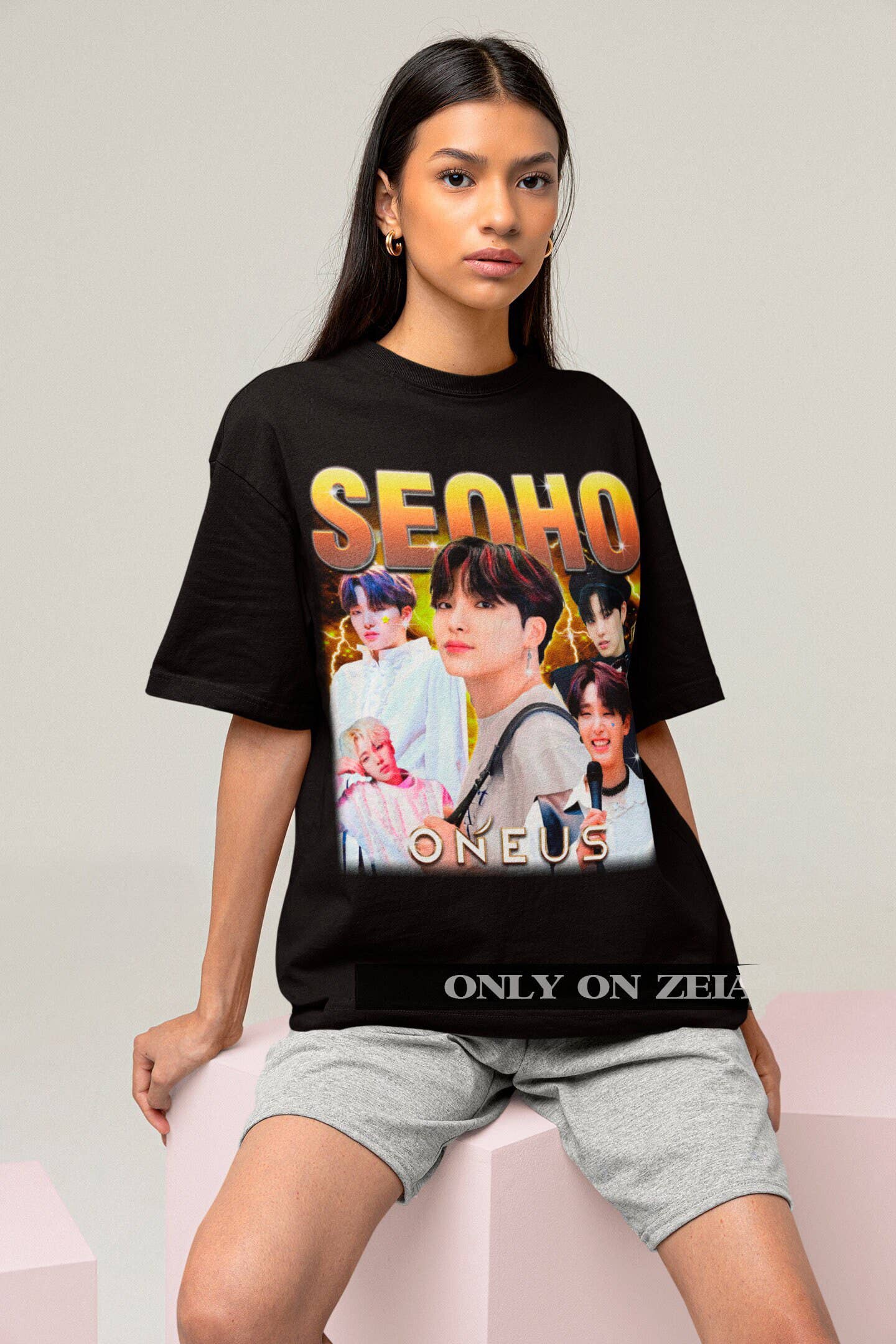 Seoho Oneus Collage Design Black T-Shirt Hoodie, Sweatshirt | PodTeesHub.com