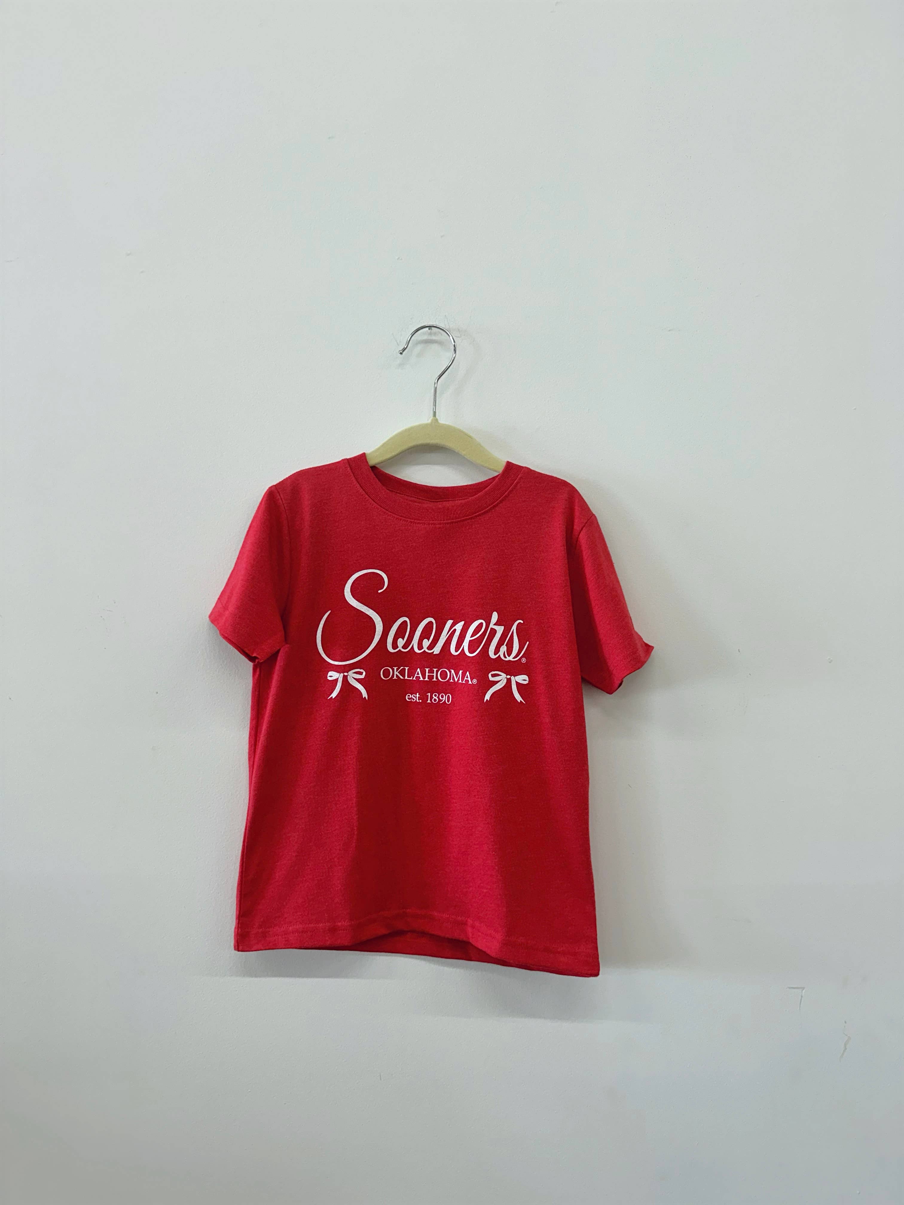 Children's Ou Sooners Established Bows Red Tee Hoodie, Sweatshirt | PodTeesHub.com