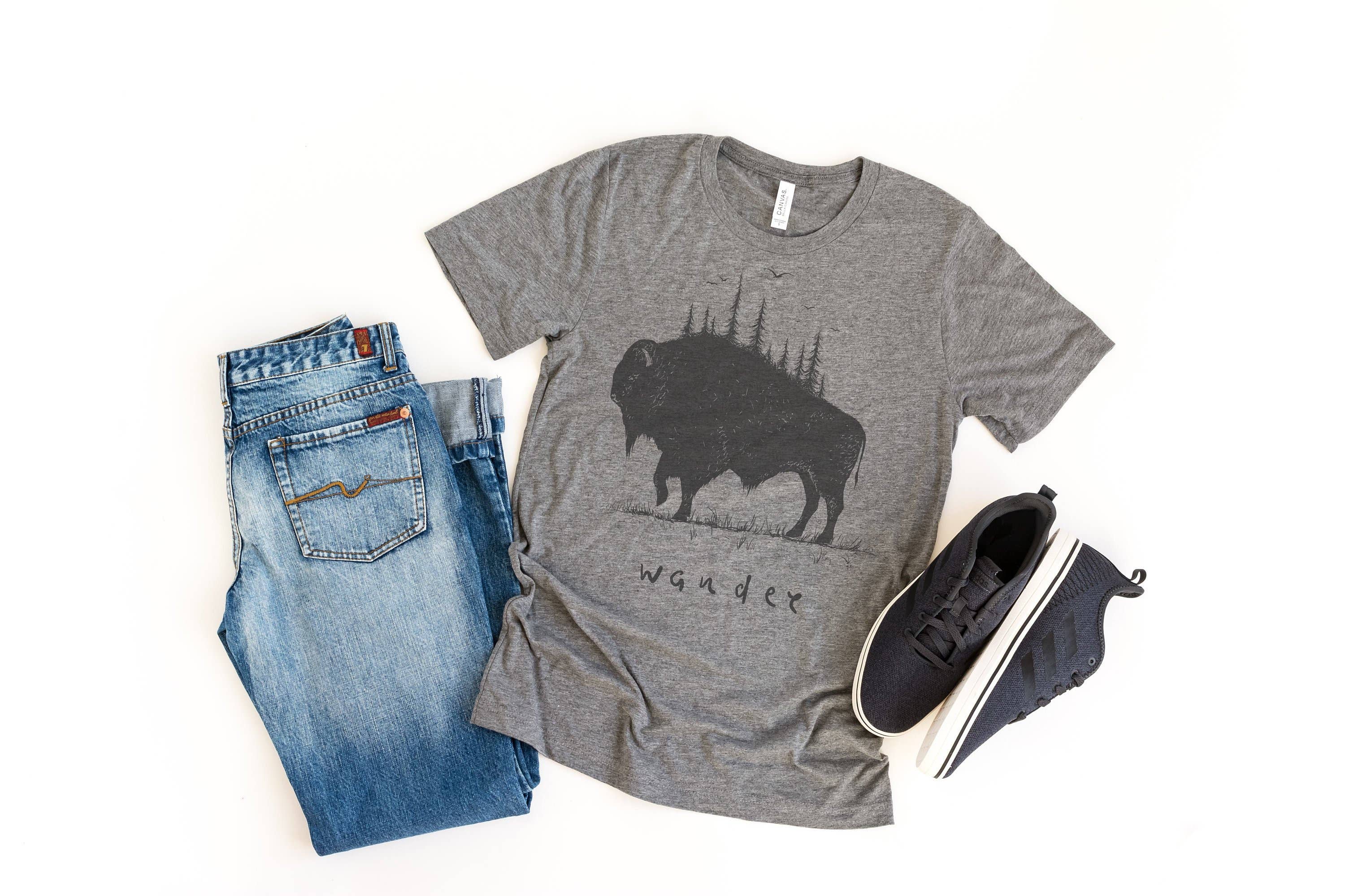 Wander Buffalo Tee Hoodie, Sweatshirt | PodTeesHub.com