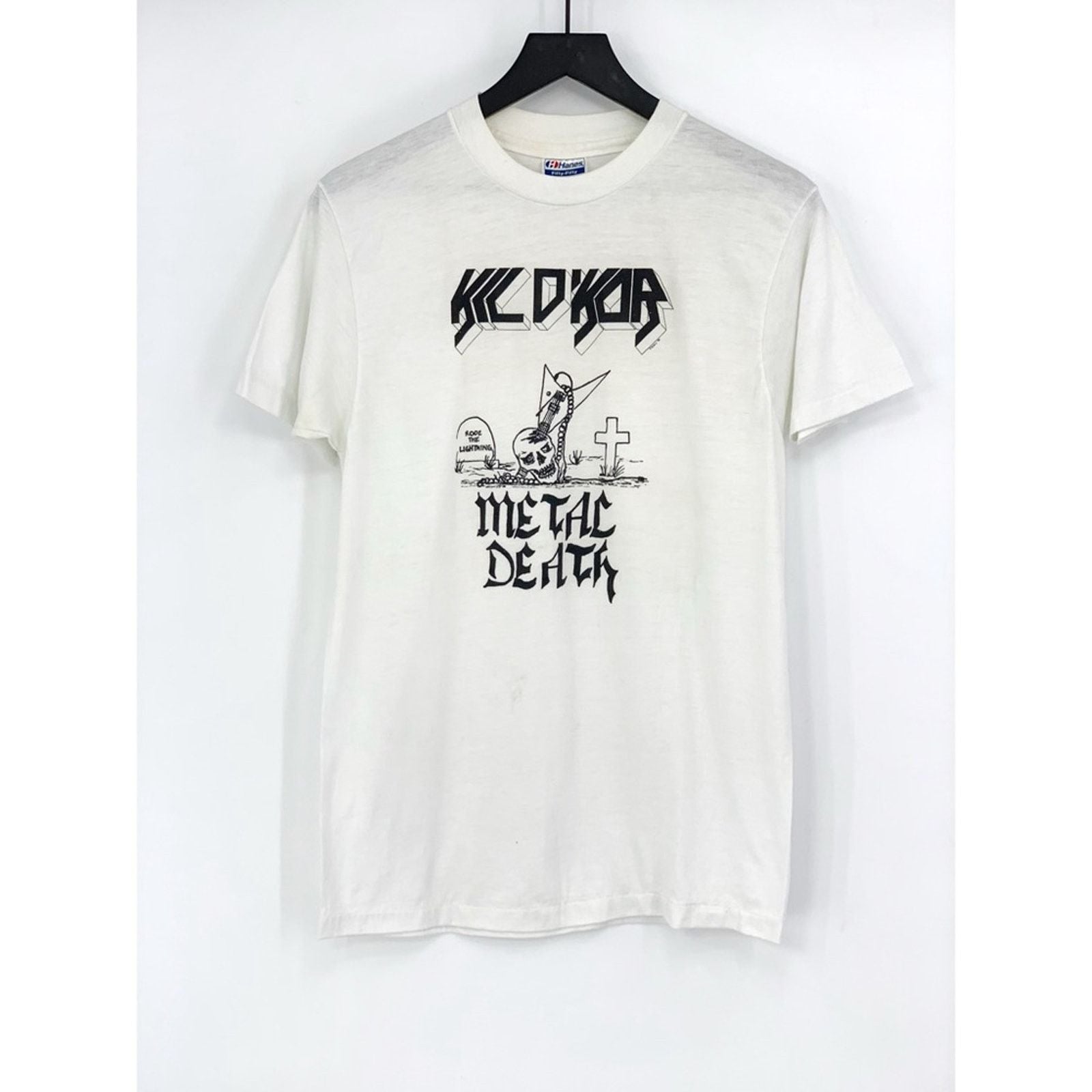 Other Vtg Kil D Kor Metal Death Band T Shirt White Black M L Hoodie, Sweatshirt | PodTeesHub.com