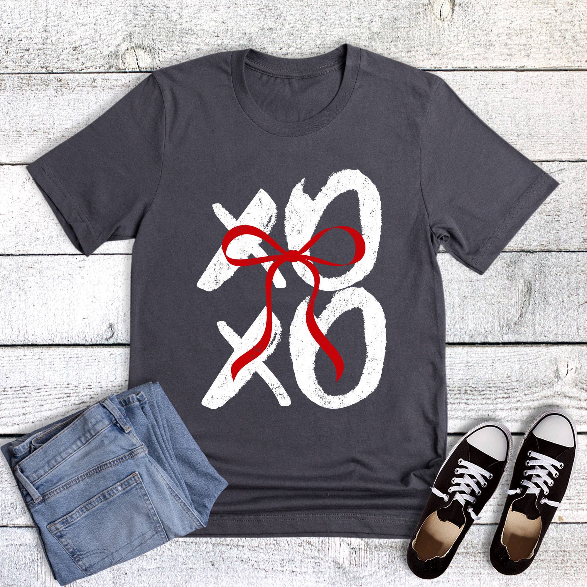 Valentine Xoxo Coquette Bow Graphic Tee Hoodie, Sweatshirt | PodTeesHub.com