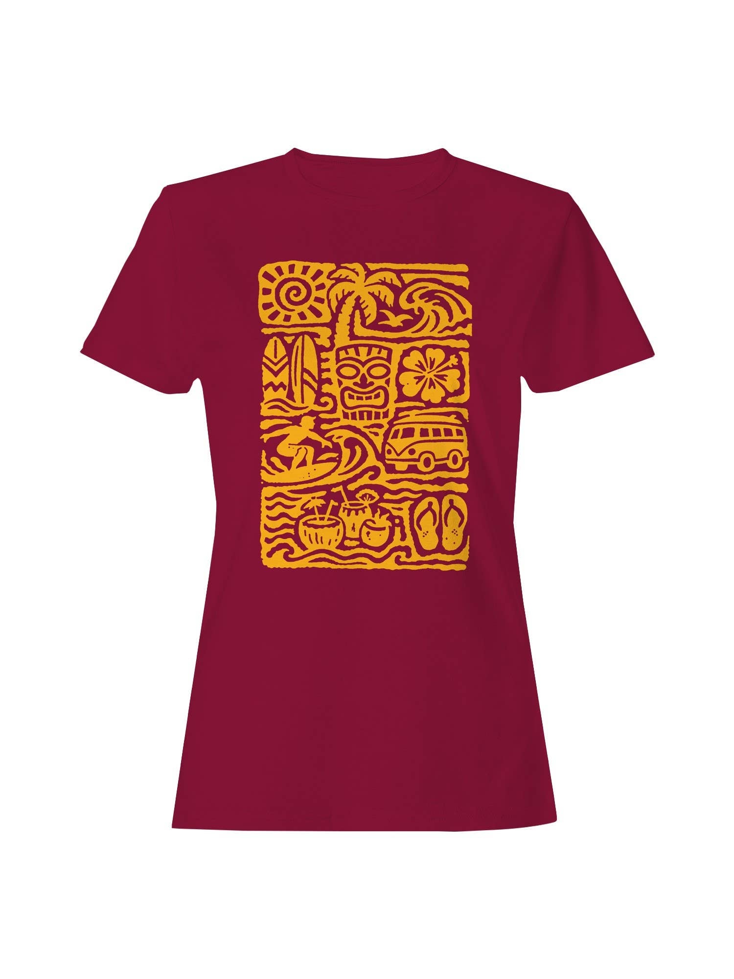 Tropical Surf and Beach Vibes Women's T-Shirt Hoodie, Sweatshirt | PodTeesHub.com
