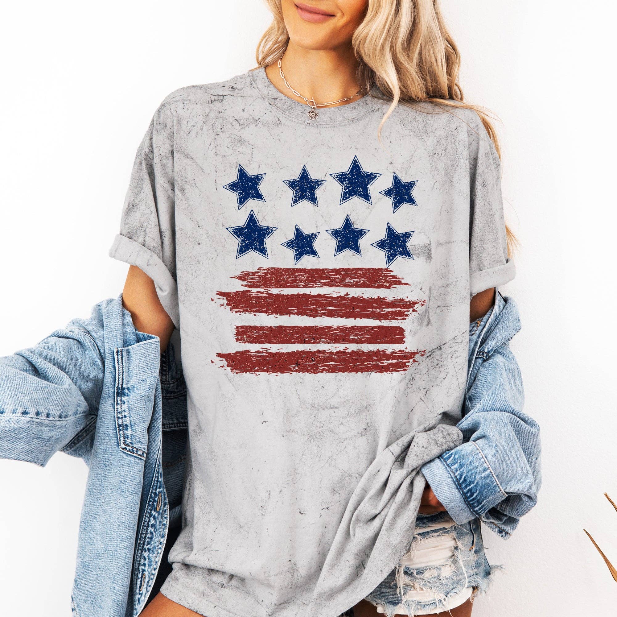 USA Flowers, America, 4th of July, Color Blast Tshirt Hoodie, Sweatshirt | PodTeesHub.com