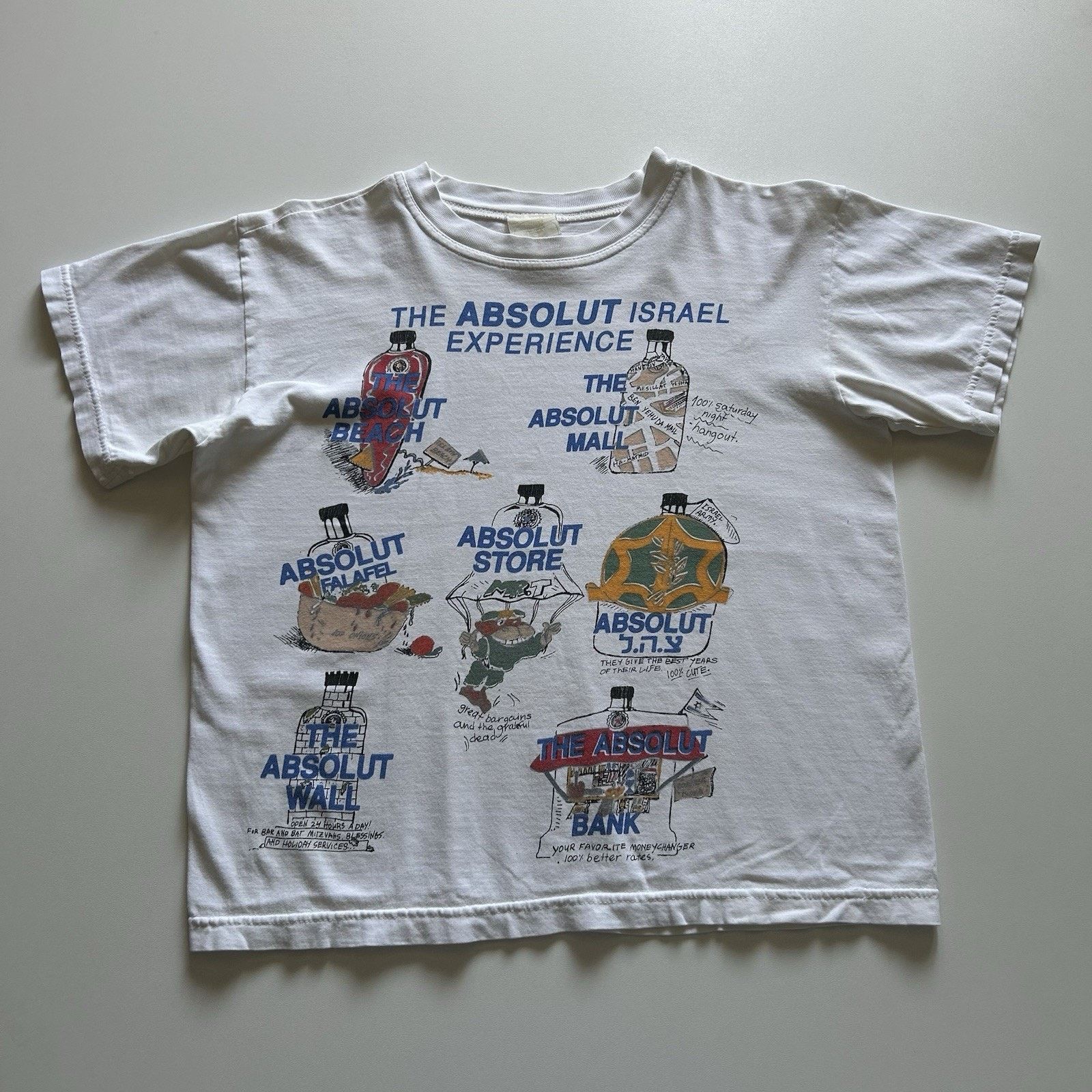 Vintage 90s Absolute Vodka Parody T Shirt Xs Israel Funny Hoodie, Sweatshirt | PodTeesHub.com