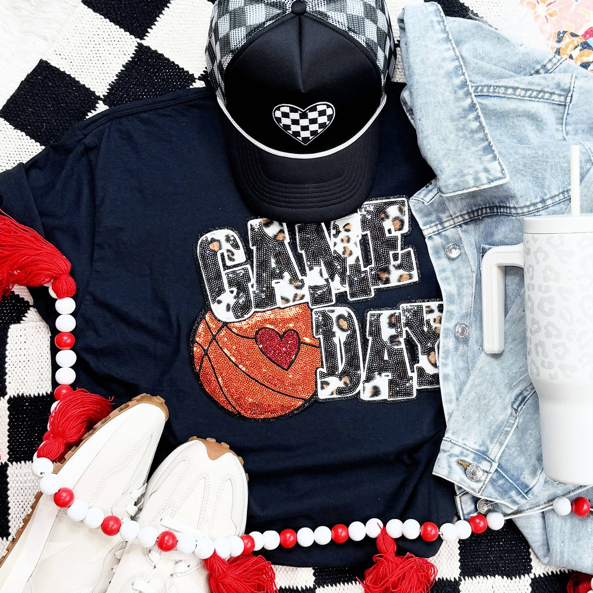 Basketball Leopard & Sequin Tee Hoodie, Sweatshirt | PodTeesHub.com