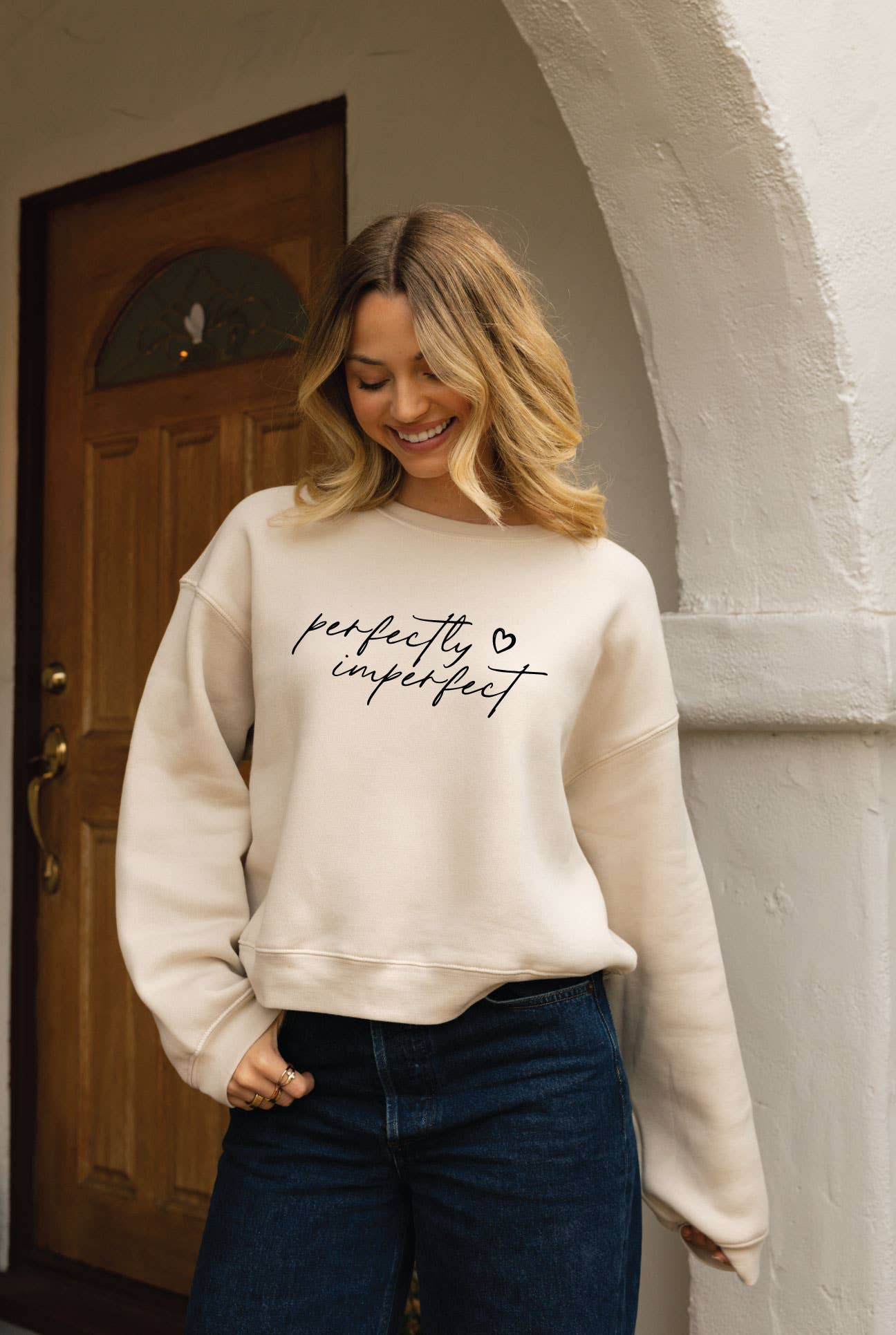 Perfectly Imperfect  Mid Graphic Sweatshirt T-Shirts, Hoodie | PodTeesHub.com