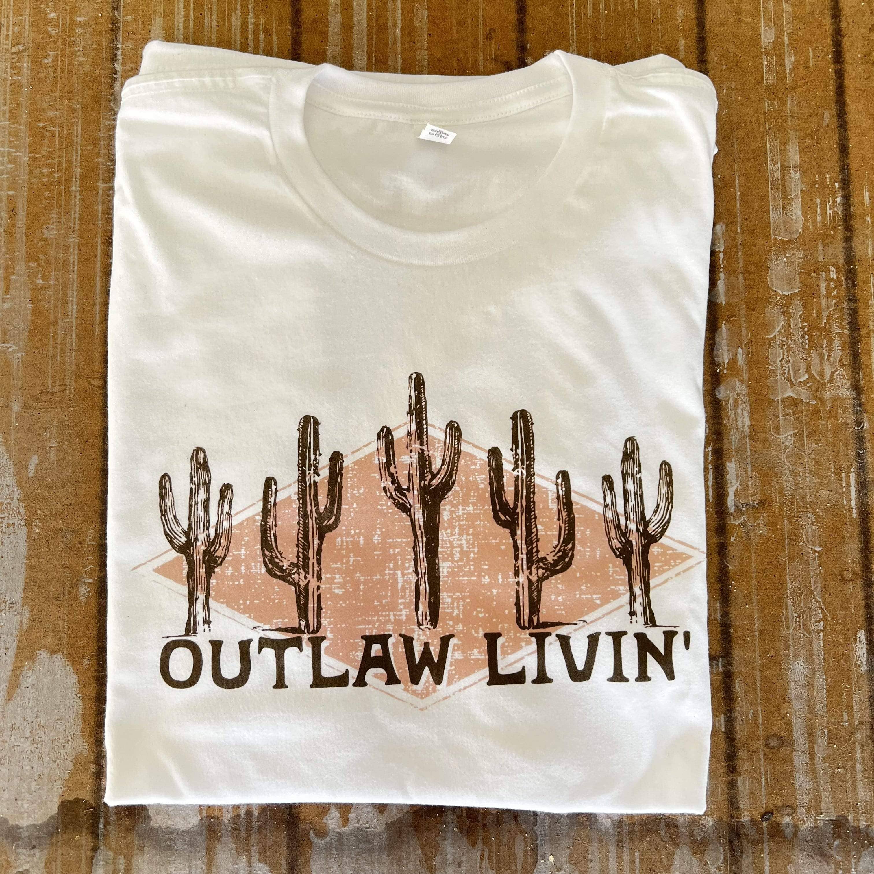 Outlaw Livin' - White Tee Hoodie, Sweatshirt | PodTeesHub.com