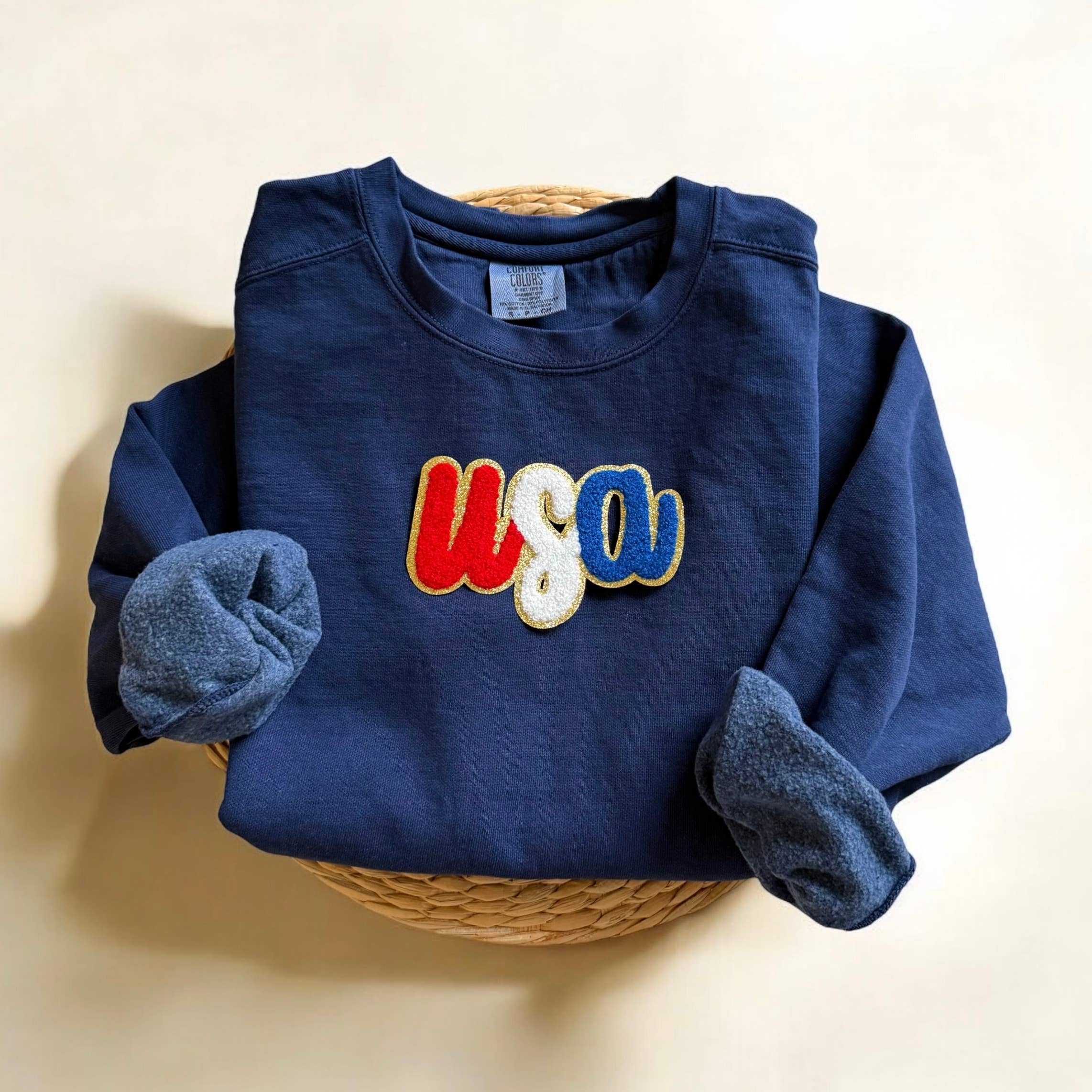 Comfort Colors USA Crewneck, Patriotic Sweatshirt T-Shirts, Hoodie | PodTeesHub.com