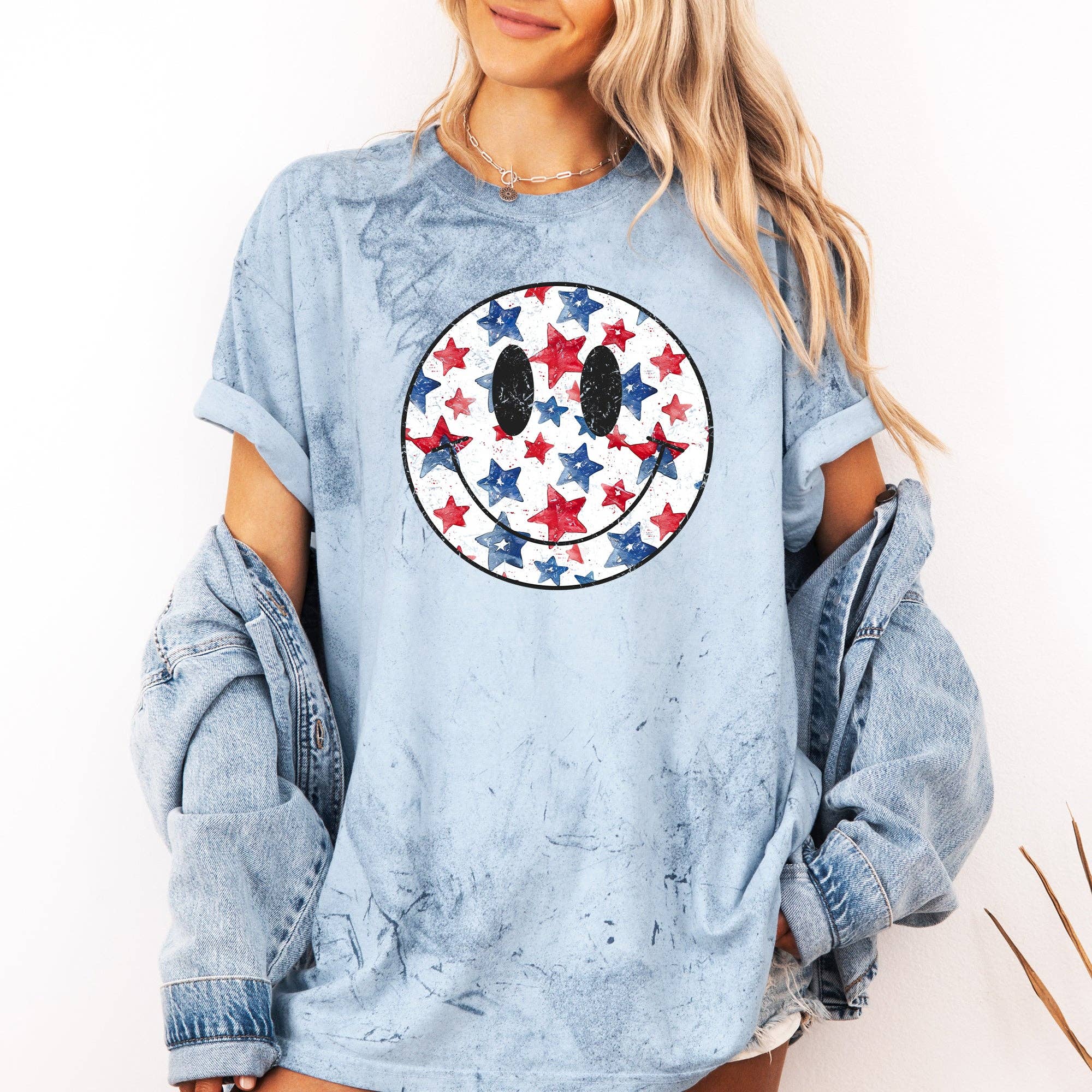 Retro Smiley, America USA, 4th of July, Color Blast Tshirt Hoodie, Sweatshirt | PodTeesHub.com
