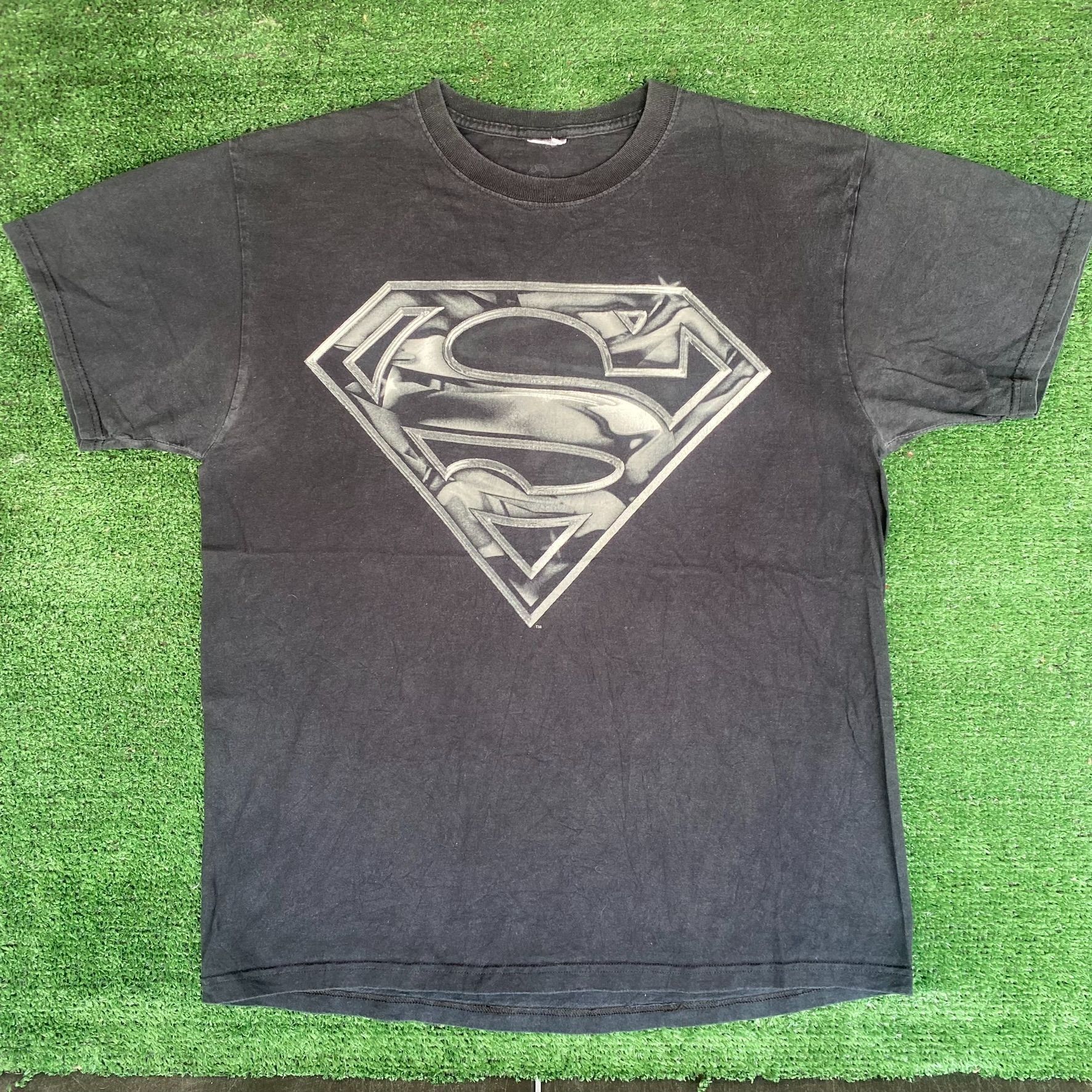 Vintage Y2k Superman Logo Shirt Metallic Chrome Comic Tee Hoodie, Sweatshirt | PodTeesHub.com