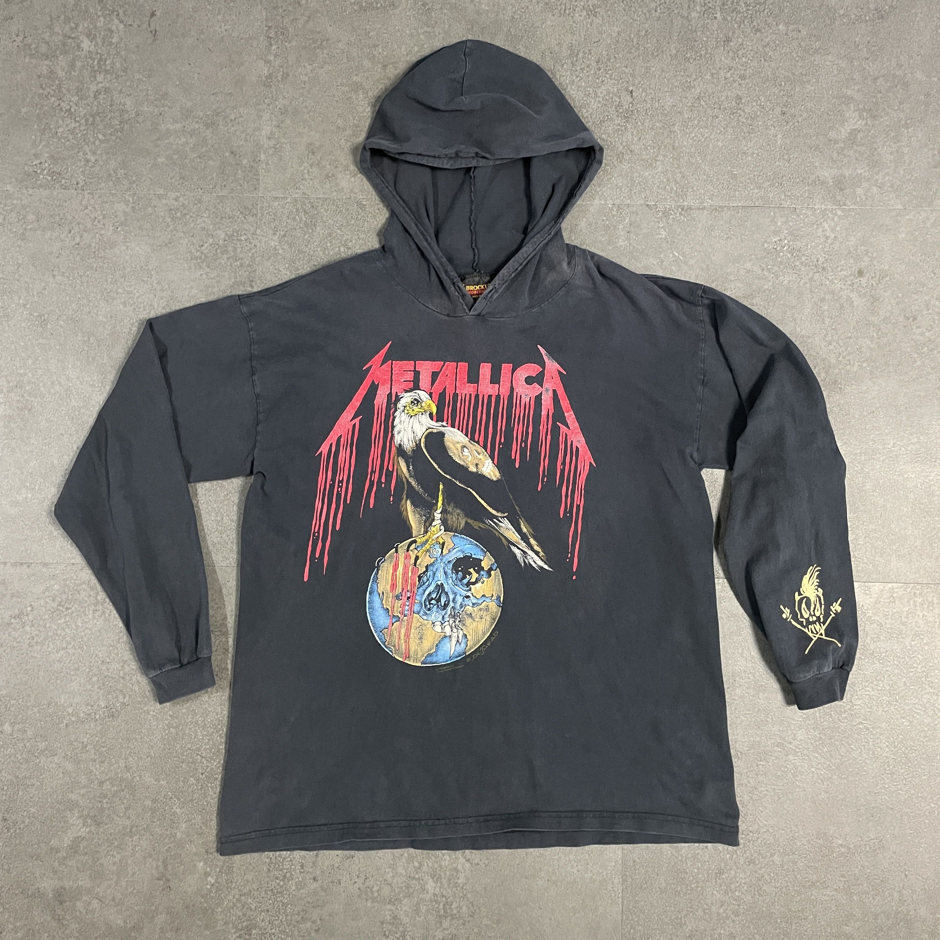 Brockum X Metallica Vintage 1993 Metallica Hooded Long Sleeve Shirt Hoodie, Sweatshirt | PodTeesHub.com