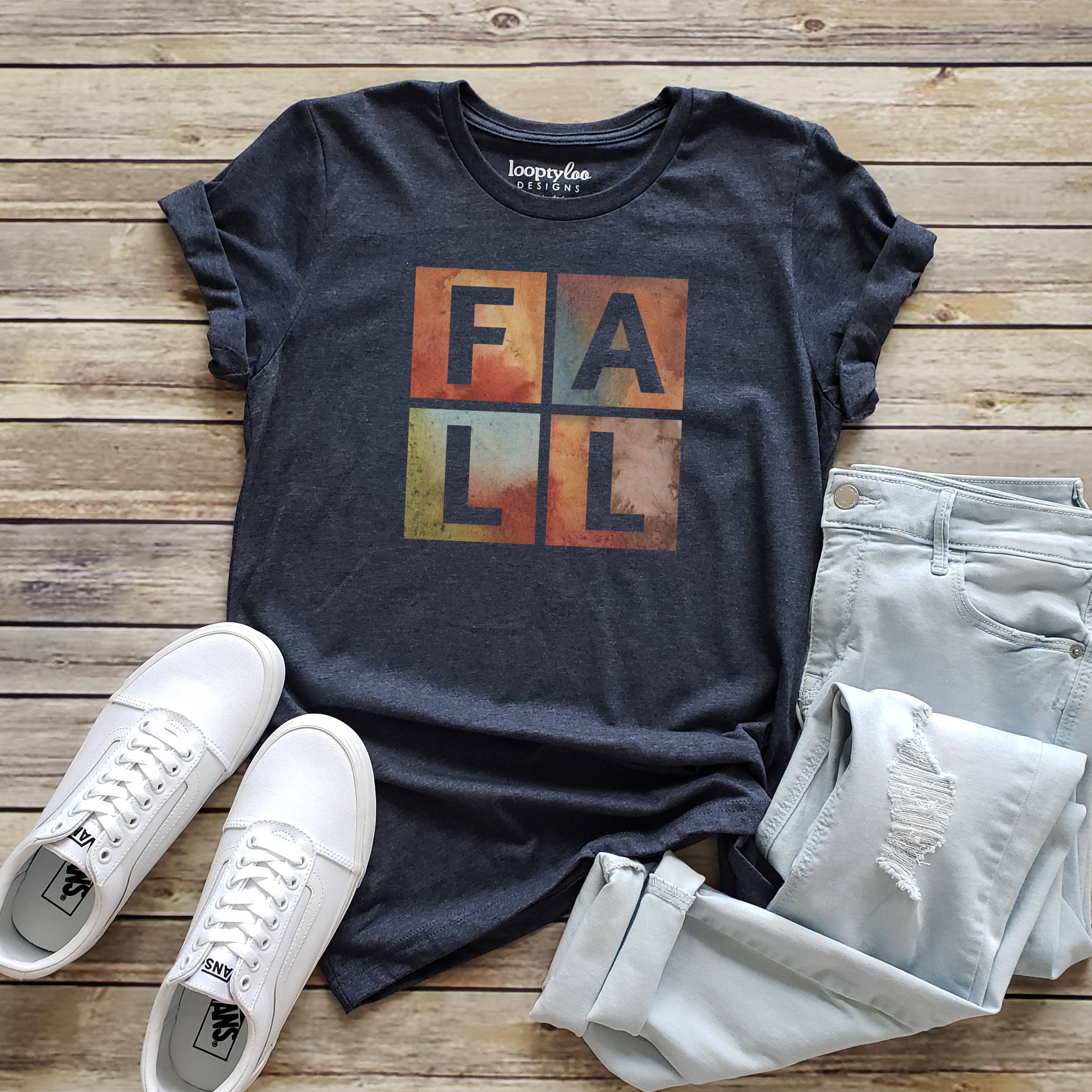 Fall Blocks Tee | Fall | Sizes XS-2XL Hoodie, Sweatshirt | PodTeesHub.com