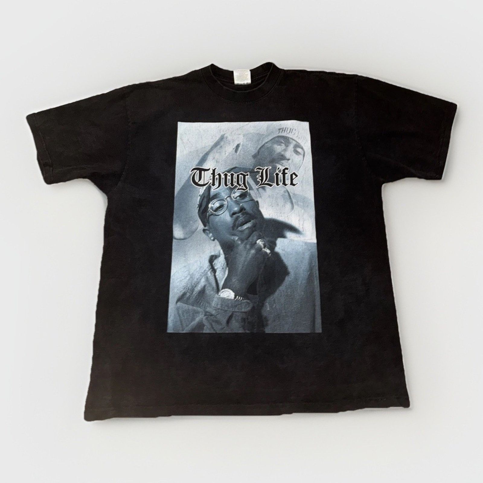 Rap Tees X Vintage Tupac Shakur Thug Life Rap Tee T Shirt Xxl 25x30 Black Hoodie, Sweatshirt | PodTeesHub.com