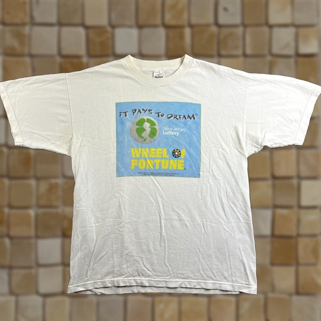 Logo 7 Vintage 1990s Wheel Of Fortune T Shirt Men Xl White Logo Tv Game Show Retro Tee Hoodie, Sweatshirt | PodTeesHub.com