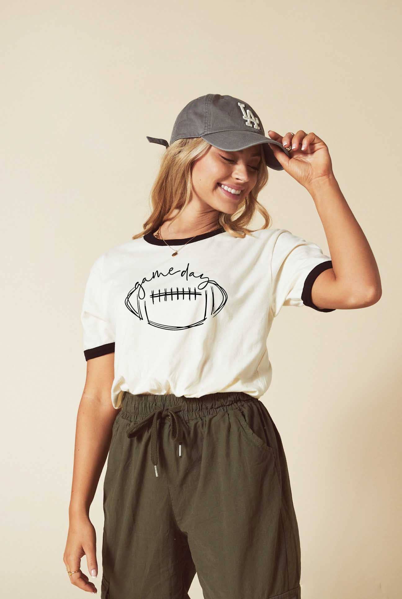 Game Day Ringer Graphic T-Shirt Hoodie, Sweatshirt | PodTeesHub.com