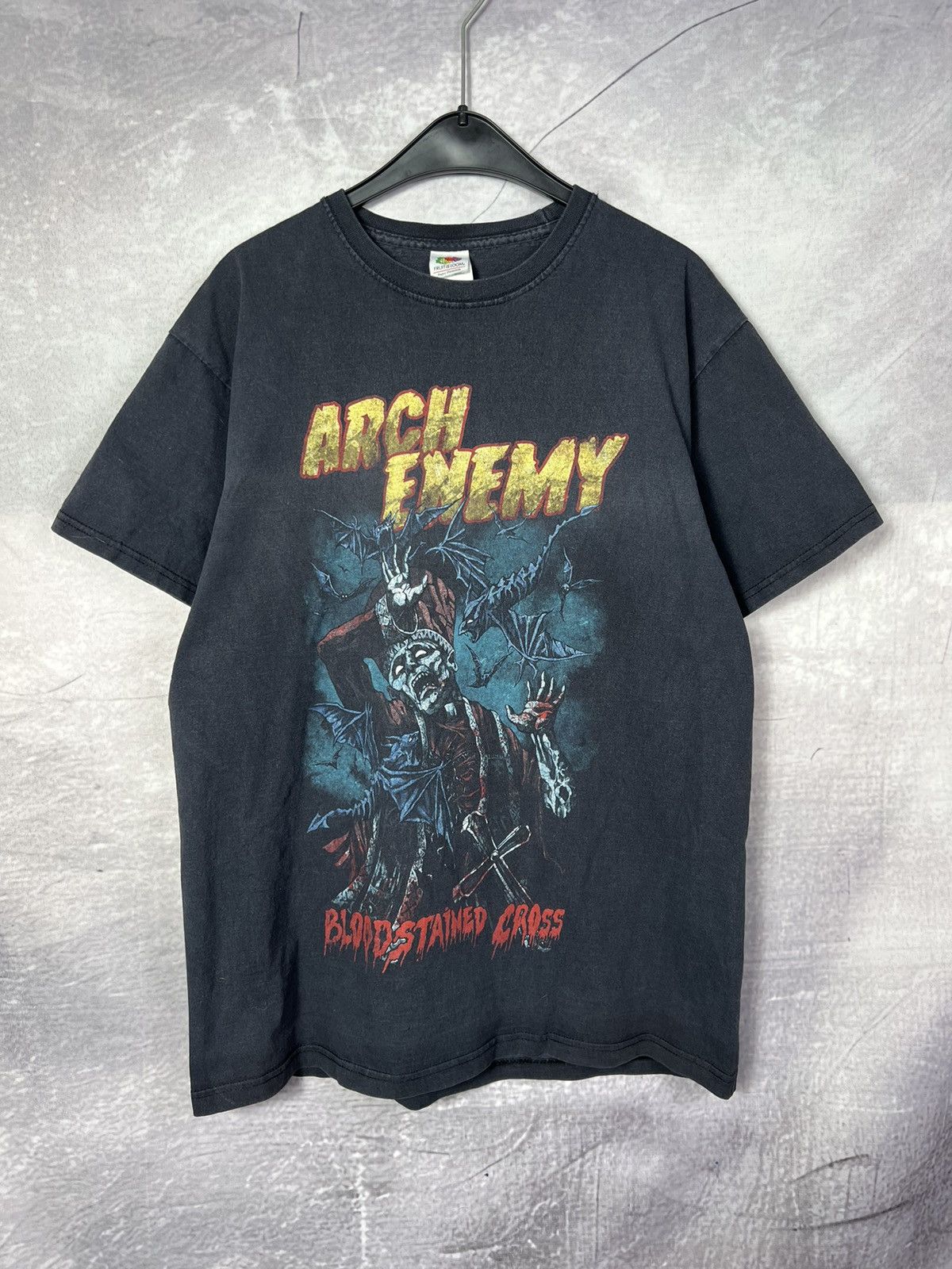 Band Tees Arch Enemy Bloodstained Cross Faded T Shirt Vintage Hoodie, Sweatshirt | PodTeesHub.com