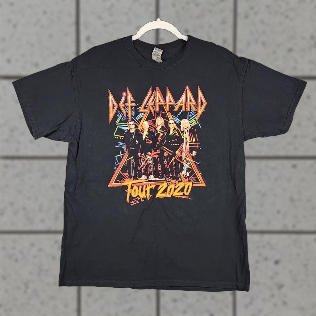 Gildan Def Leppard Shirt Mens Large Black Tour 2020 Band Graphic Logo Rock Concert Tee Hoodie, Sweatshirt | PodTeesHub.com