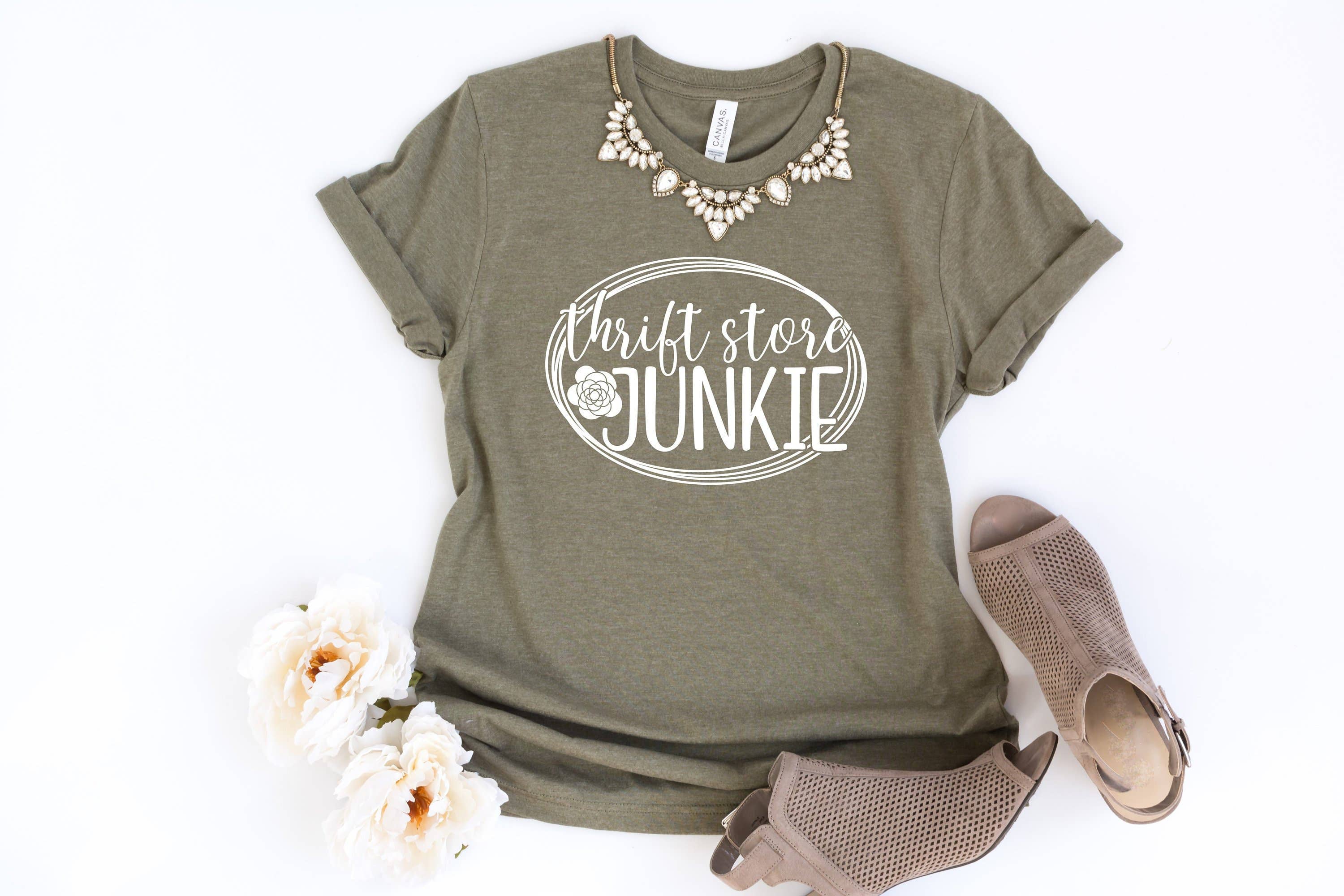 Thrift Store Junkie Tee Shirt | Mom Tee Hoodie, Sweatshirt | PodTeesHub.com