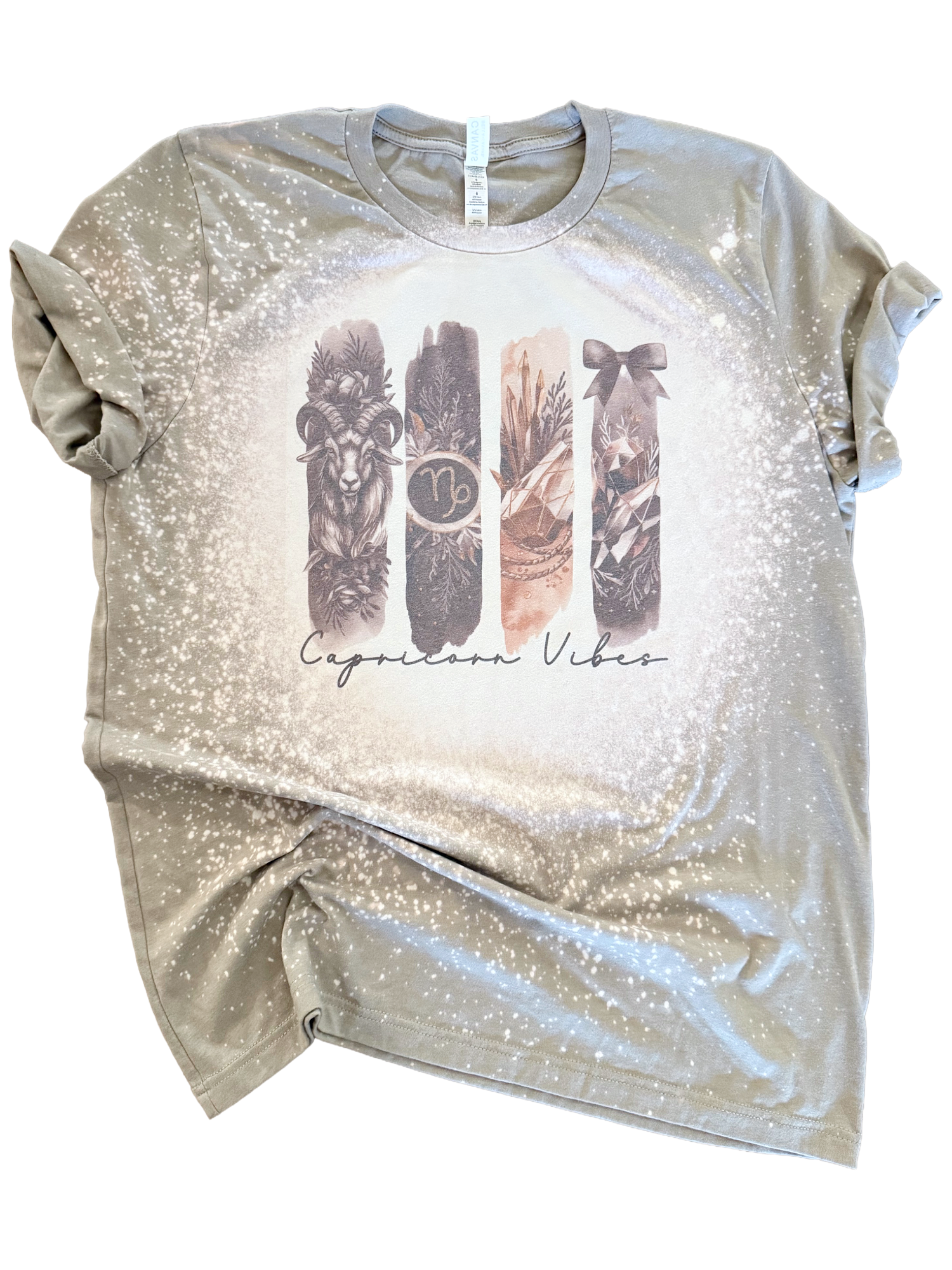 Capricorn Vibes – Zodiac Bleached Tee Hoodie, Sweatshirt | PodTeesHub.com
