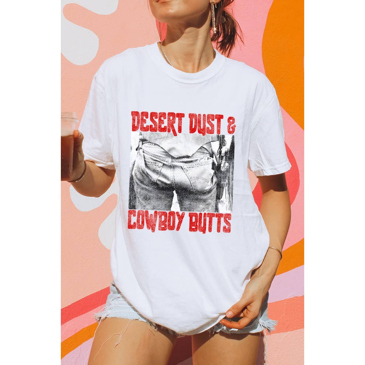 Desert Dust and Cowboy Butts Vintage Graphic Oversized Tee Hoodie, Sweatshirt | PodTeesHub.com