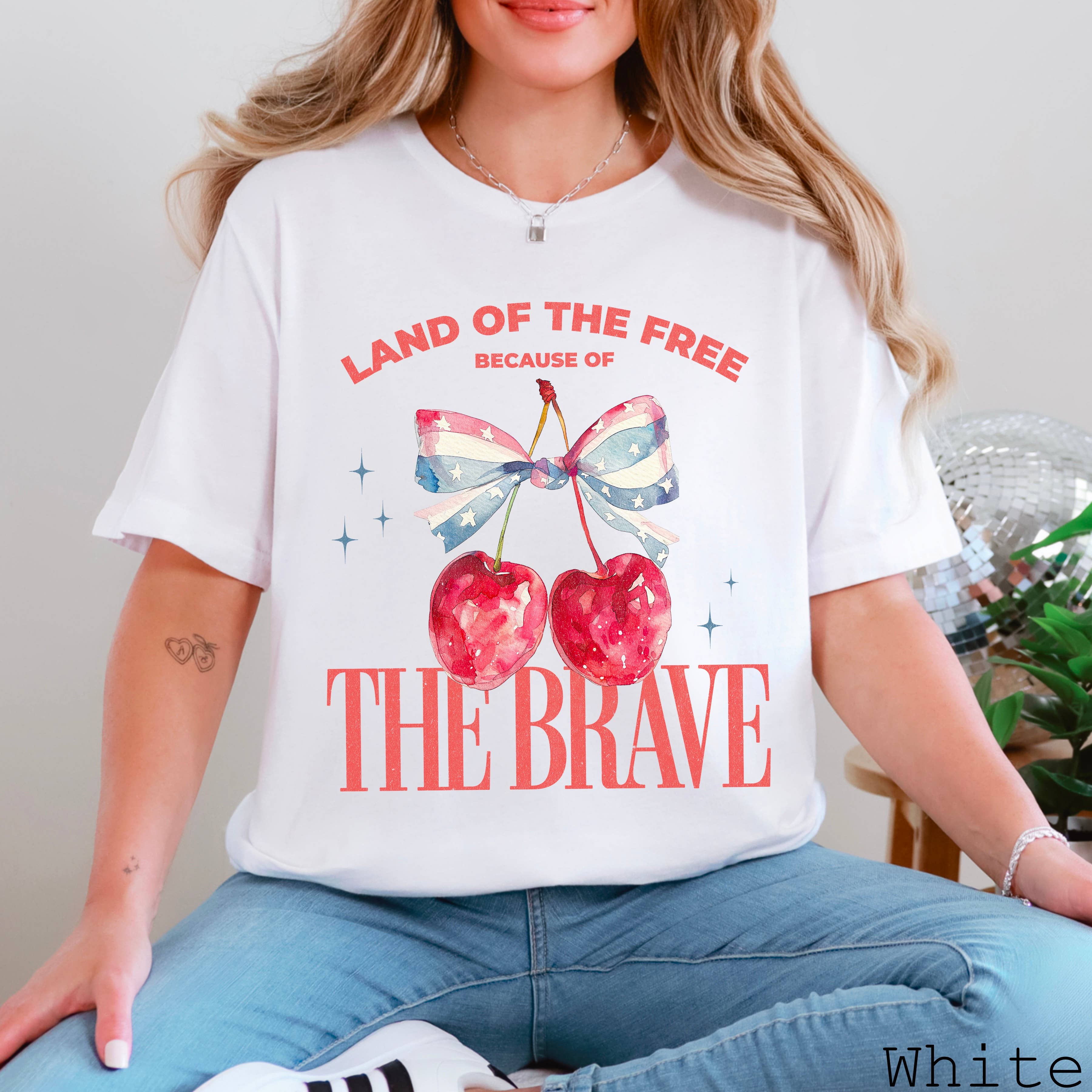 July 4th Graphic Tee | Land of the Free | Bella Canvas Hoodie, Sweatshirt | PodTeesHub.com
