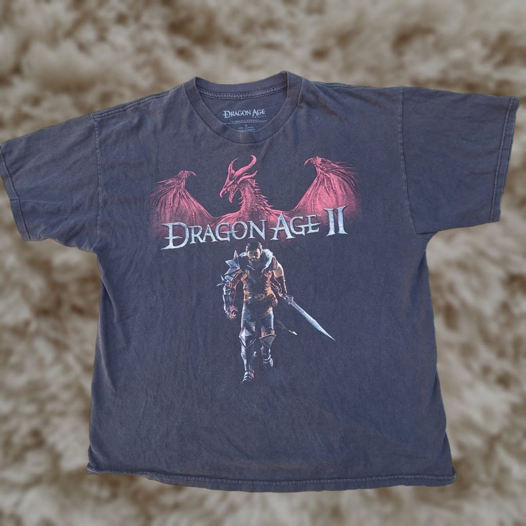 Vintage Vtg Xbox Video Game Dragon Age Ii Origins Promo Graphic T Shirt 2011 Black Xl Mens Hoodie, Sweatshirt