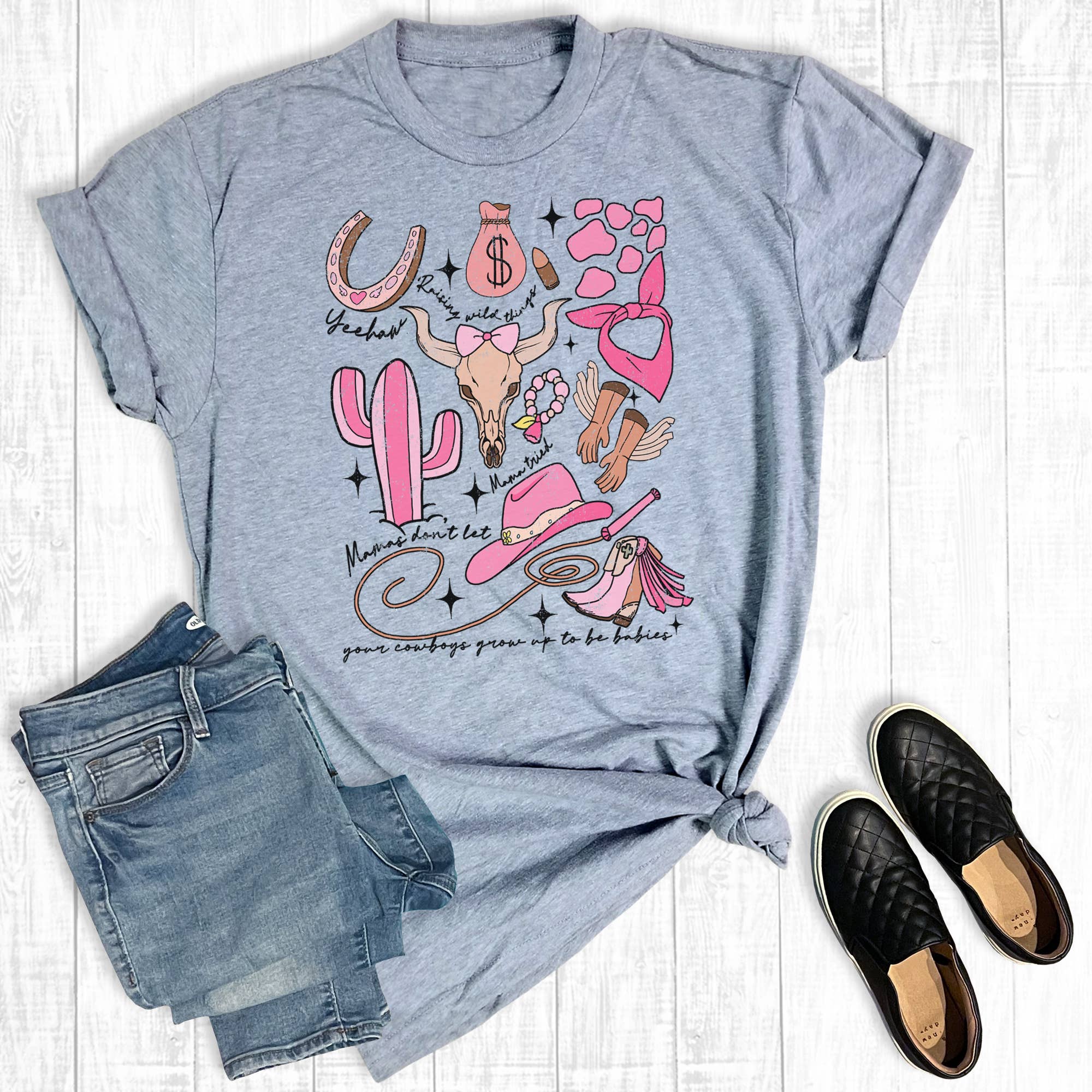Western Cowgirl Stay Wild Graphic Tee Hoodie, Sweatshirt | PodTeesHub.com
