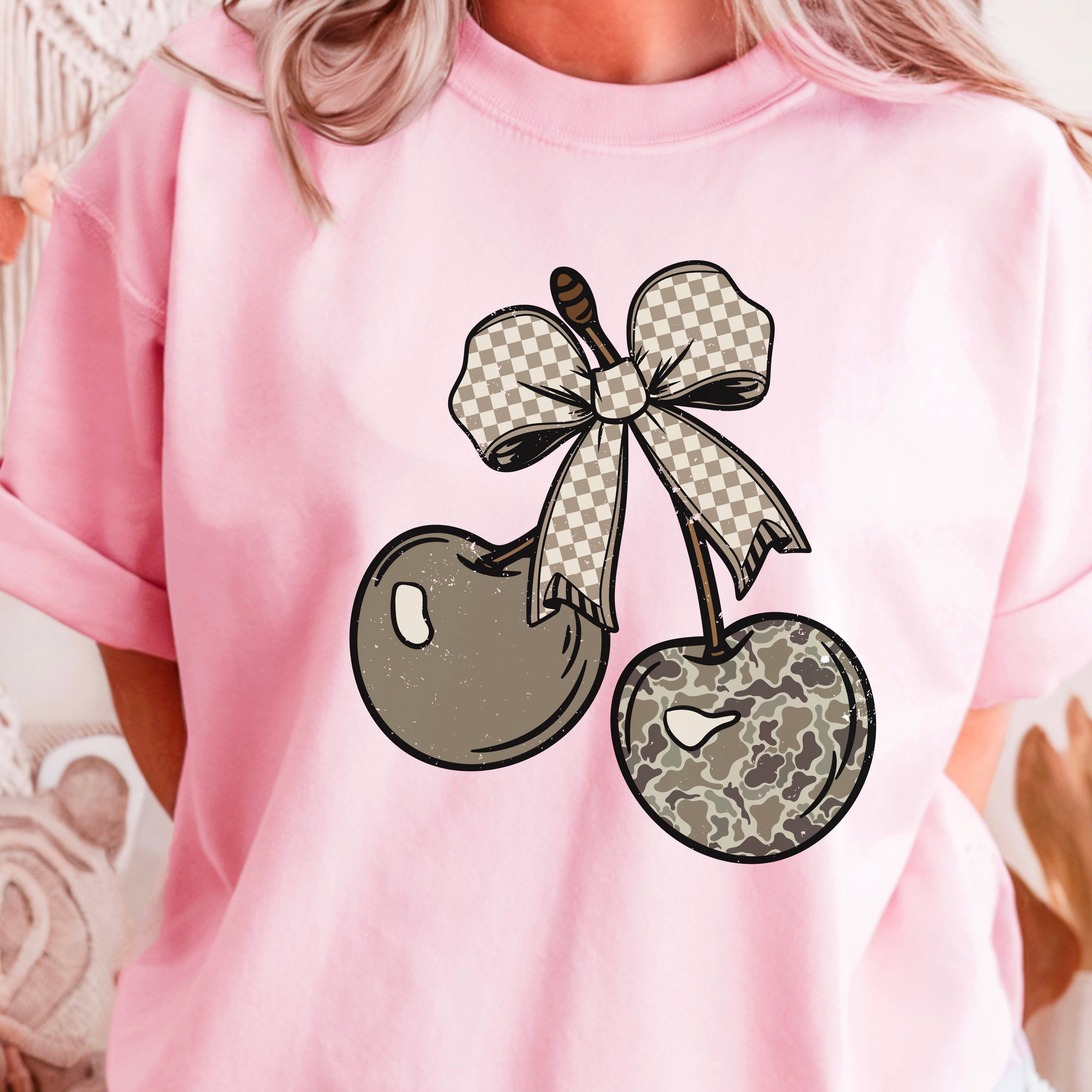 Camo Cherries Southern Graphic T-Shirt | Gildan Hoodie, Sweatshirt | PodTeesHub.com
