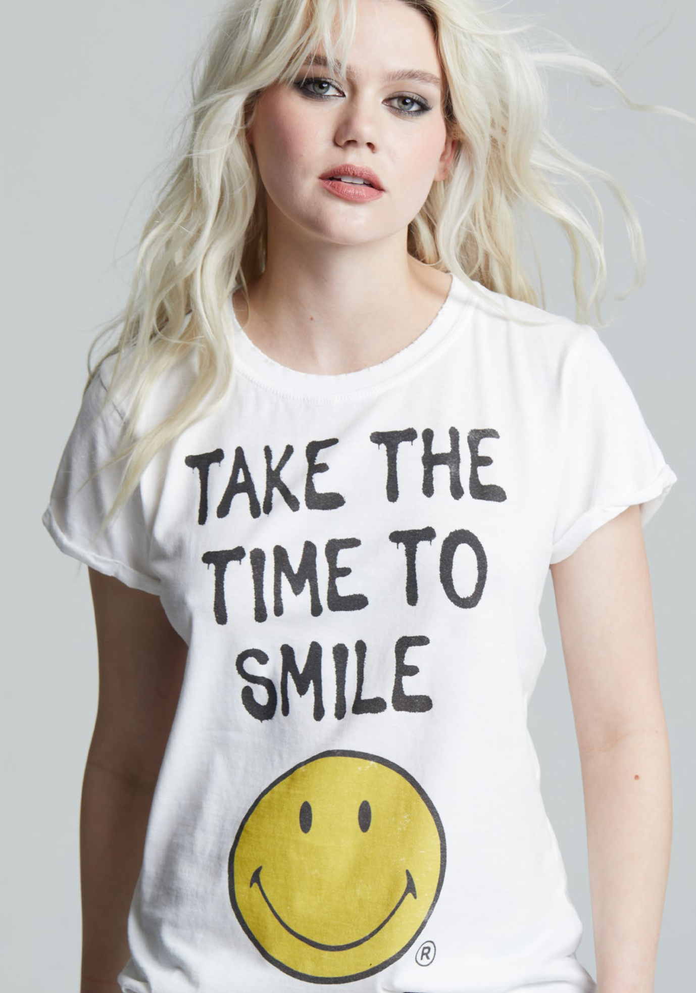 21109 - Smiley Take the Time To Smile White Tee Hoodie, Sweatshirt | PodTeesHub.com