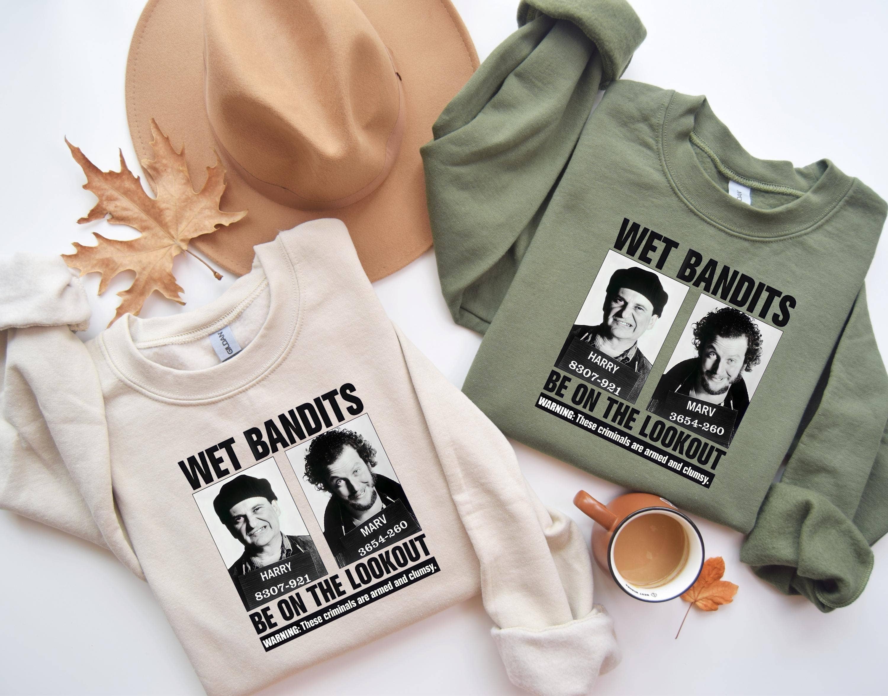 Wet Bandits Mugshot Sweatshirt - Funny Christmas Movie Tee Hoodie | PodTeesHub.com