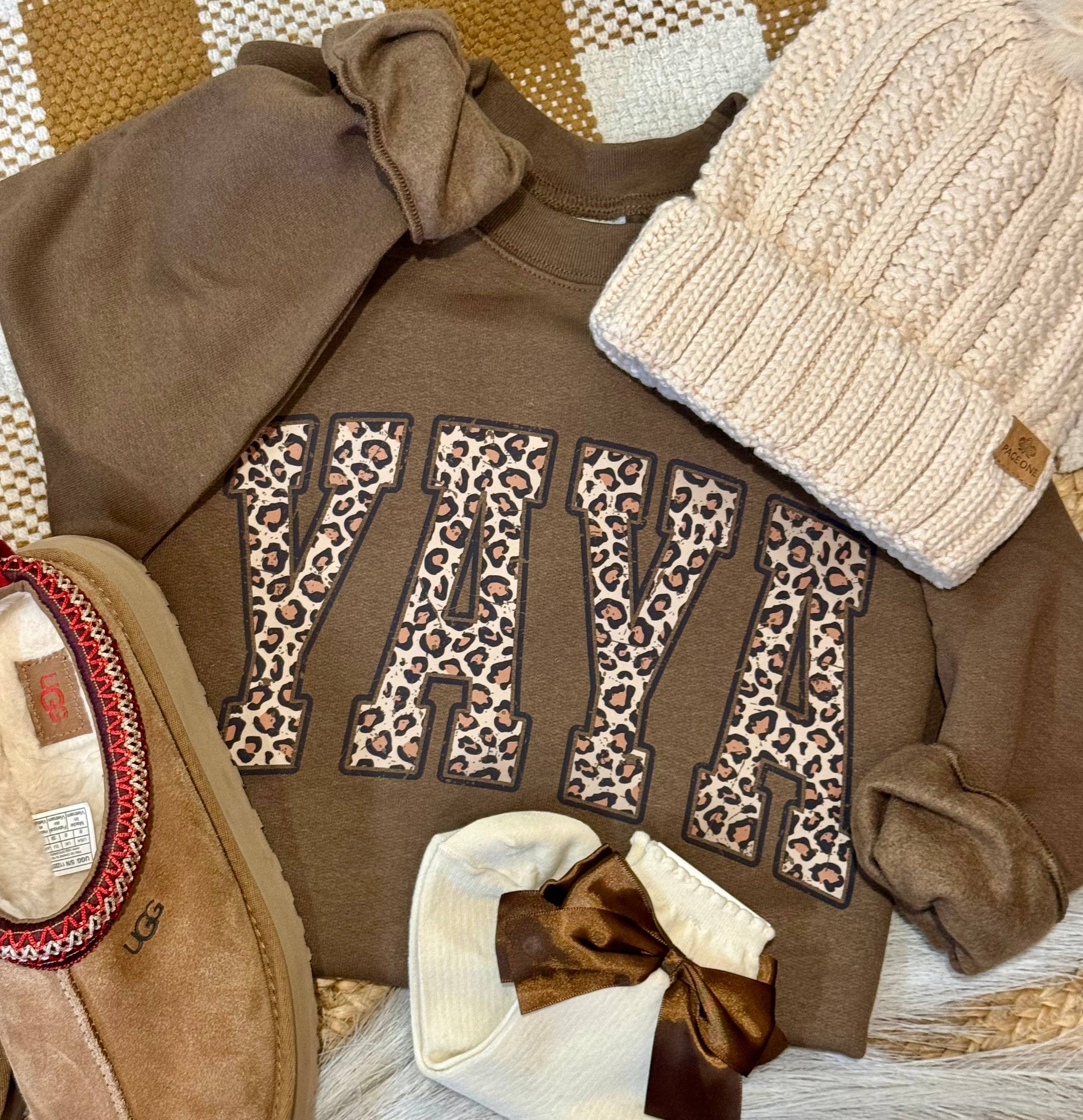 Yaya Leopard Name Sweatshirt T-Shirts, Hoodie | PodTeesHub.com