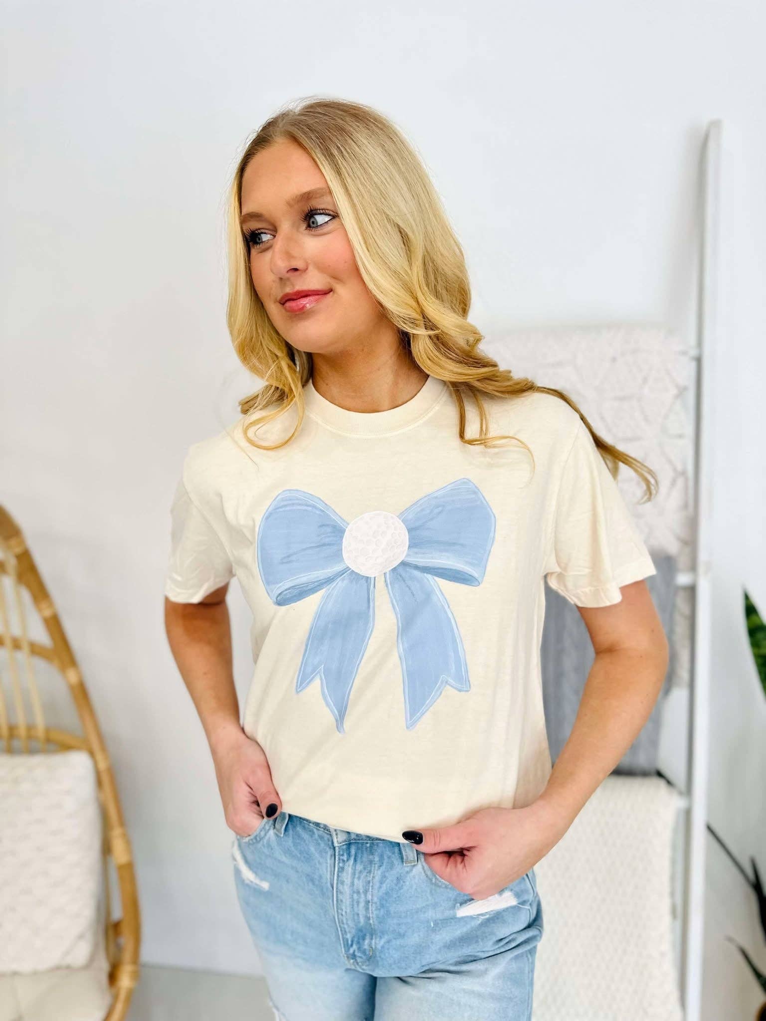 Blue Coquette Golf Bow Dtf Tee Hoodie, Sweatshirt | PodTeesHub.com