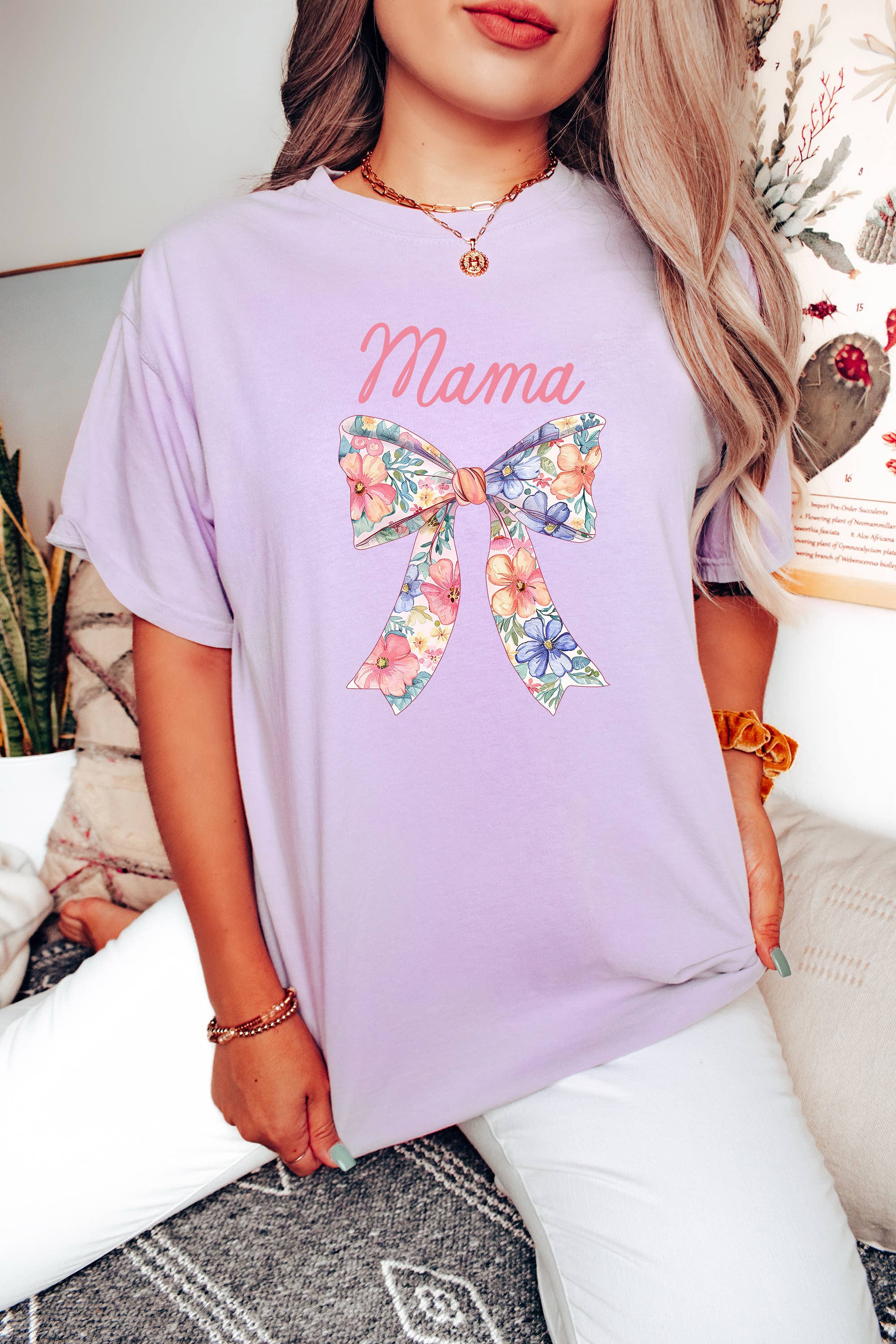 Mama Shirt, Floral, Bows, Coquette, Trendy, Gift For Mom Hoodie, Sweatshirt | PodTeesHub.com