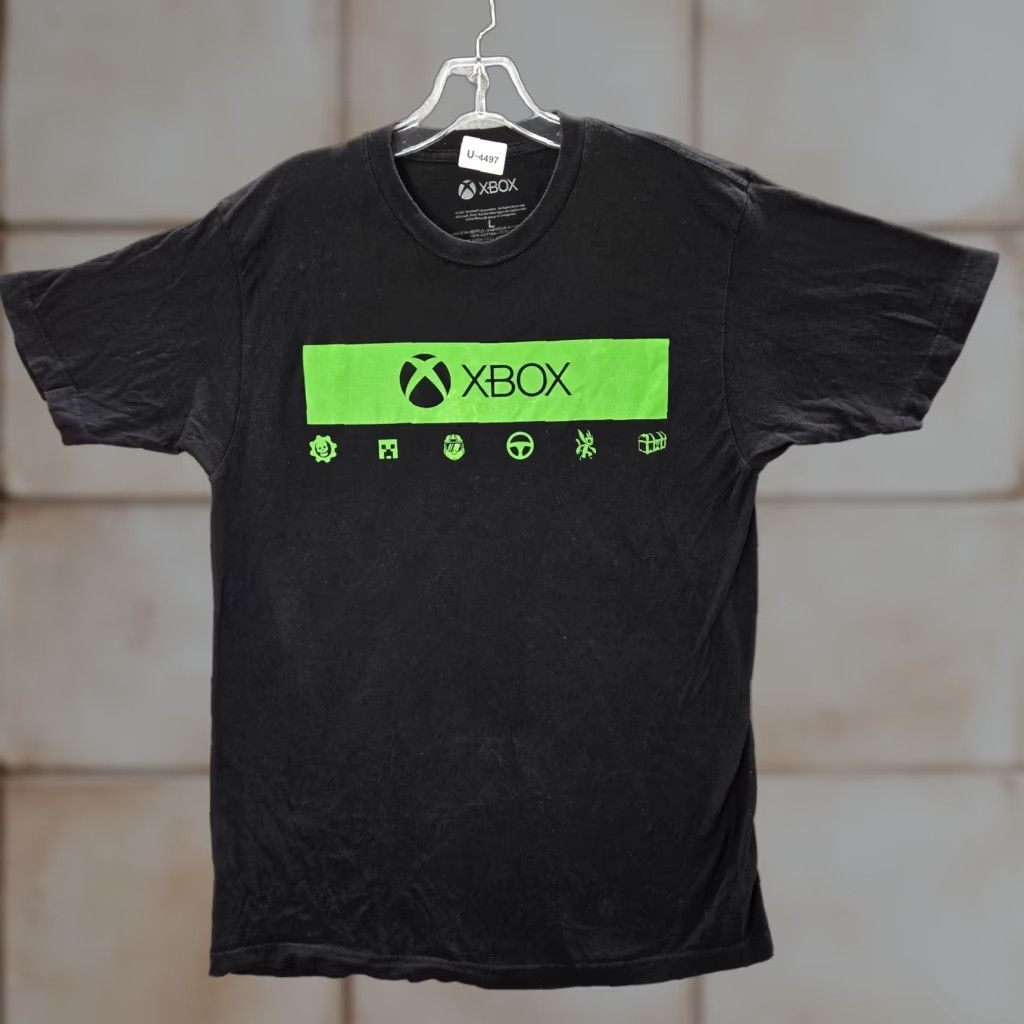 Vintage Xbox Print Crew Neck Large Black T-Shirts, Hoodie, Sweatshirt