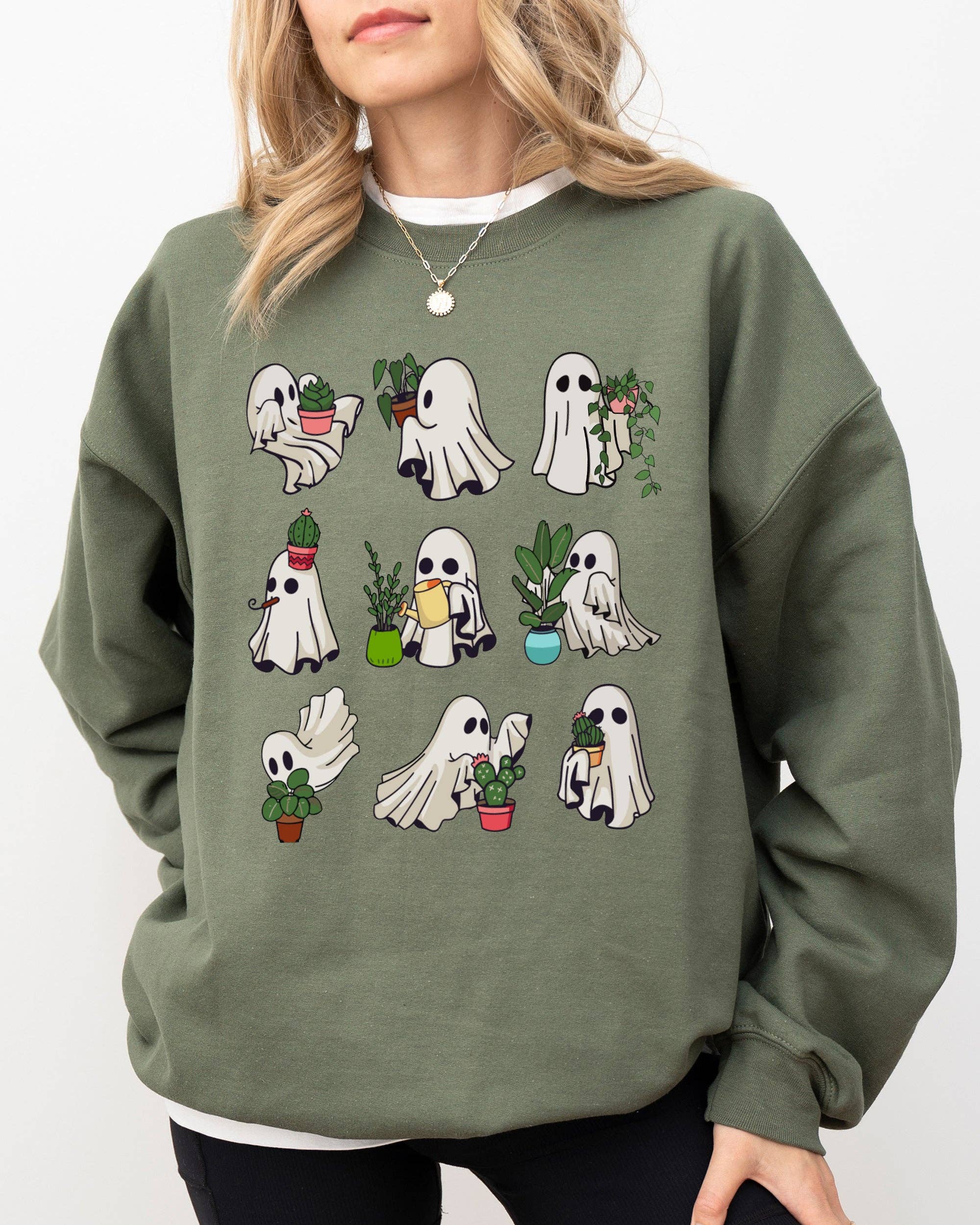 Mini Ghosts, Plant Lover, Funny Pumpkin Halloween Sweatshirt T-Shirts, Hoodie | PodTeesHub.com