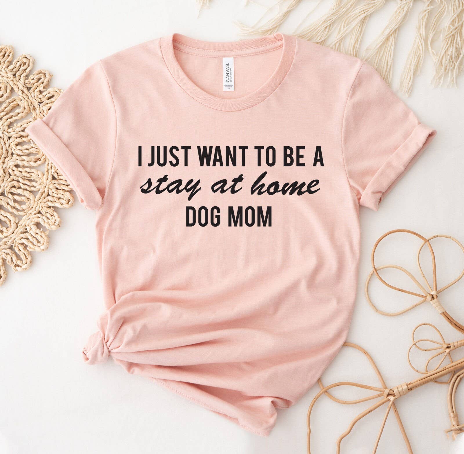 I Just Want To Be A Stay At Home Dog Mom T-Shirt Hoodie, Sweatshirt | PodTeesHub.com