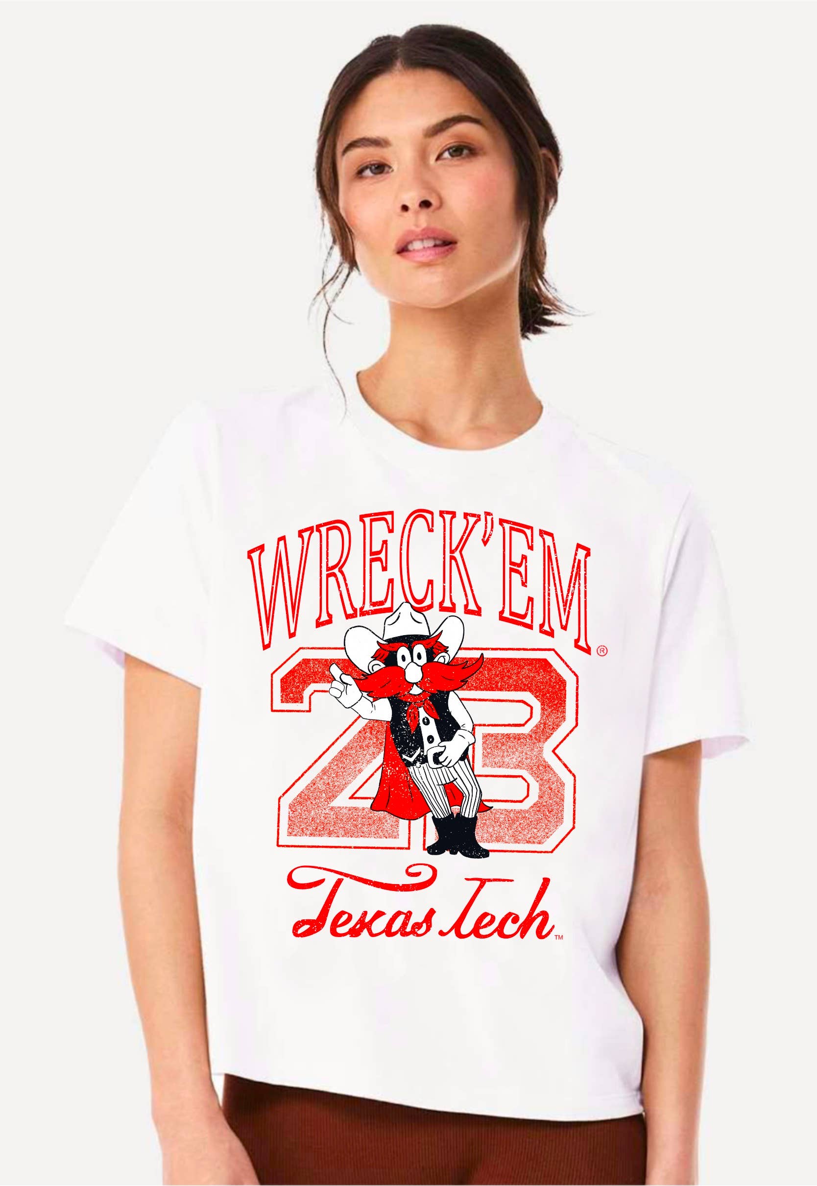 Texas Tech Red Raiders Club Mascot White Ellie Perfect Tee Hoodie, Sweatshirt | PodTeesHub.com