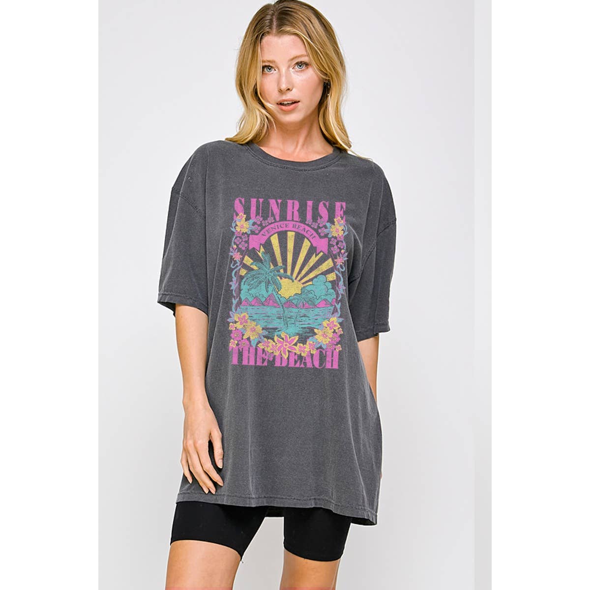 Venice Beach Graphic Oversized Tee Hoodie, Sweatshirt | PodTeesHub.com